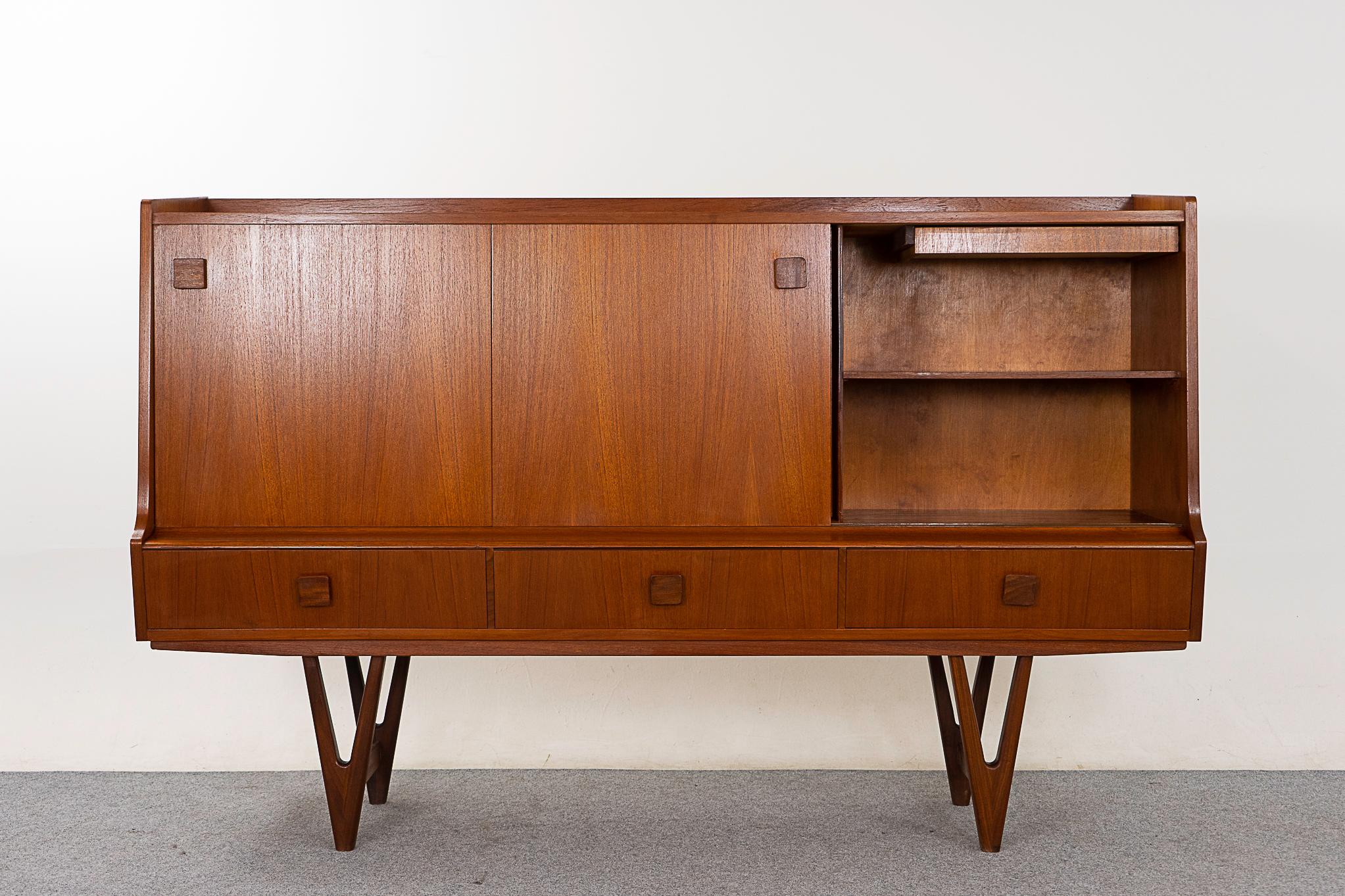 Danish Mid-Century Modern Teak Sideboard with Bar 1