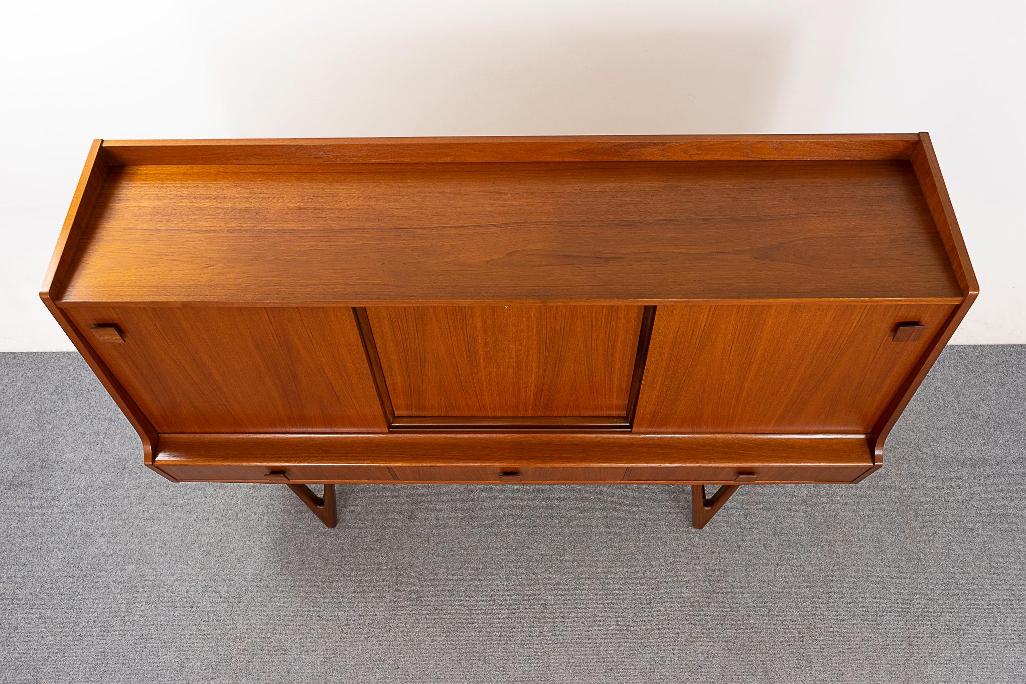 Danish Mid-Century Modern Teak Sideboard with Bar 2