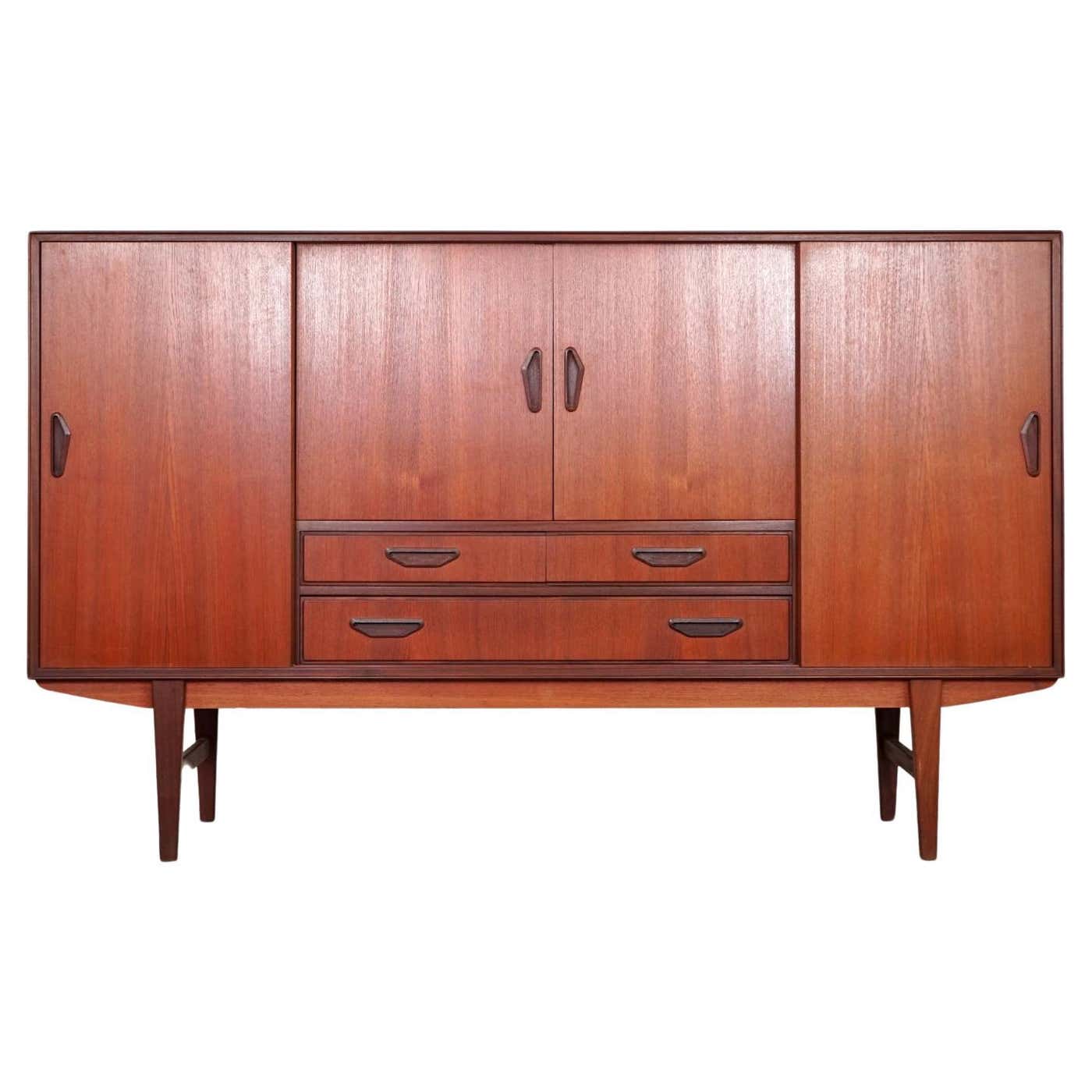 Danish Mid-Century Modern Teak Sideboard with Bar For Sale at 1stDibs ...