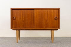 Danish Mid-Century Modern Teak Sliding Door Cabinet