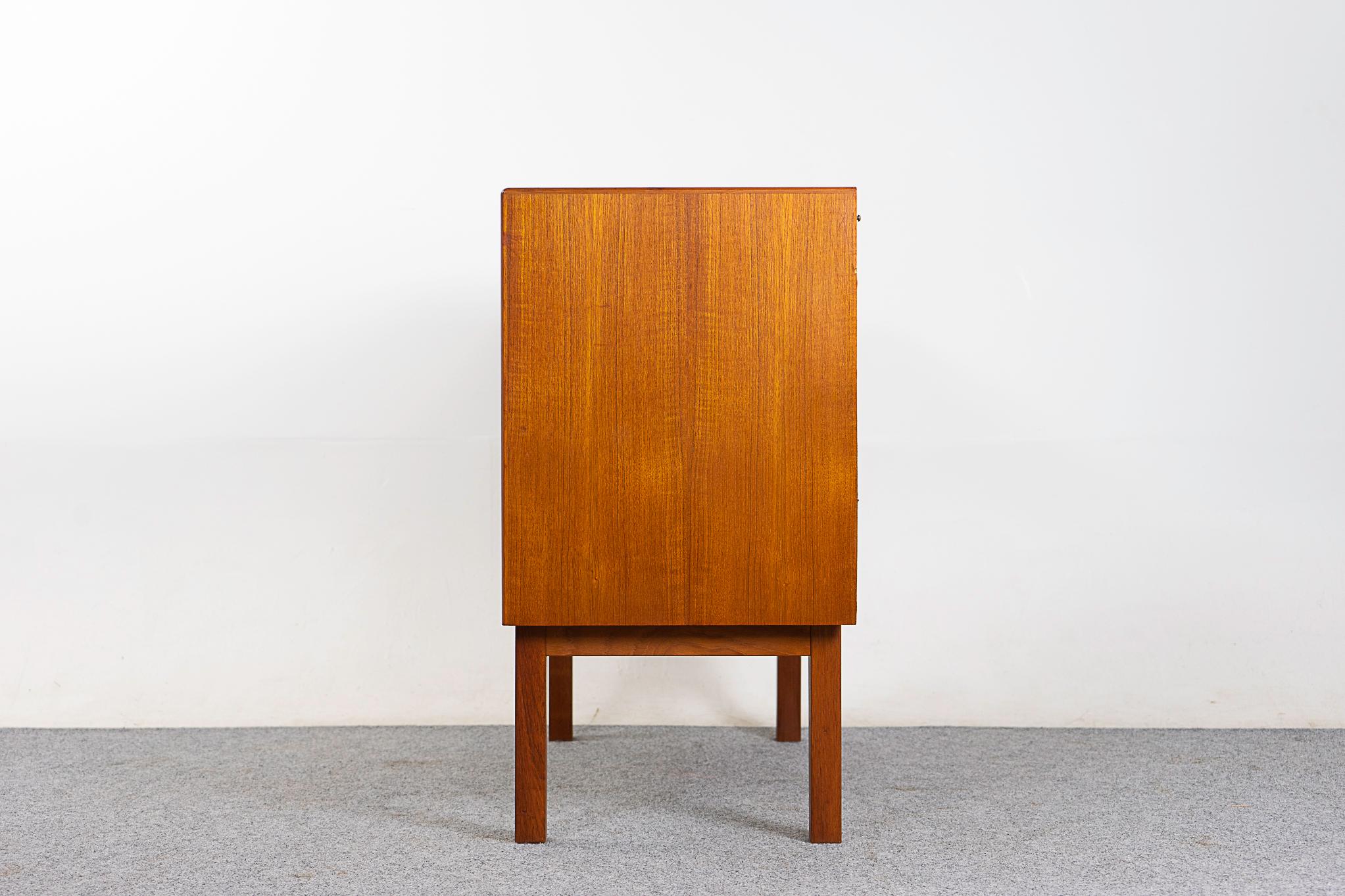 Danish Mid-Century Modern Teak Sliding Door Cabinet 2