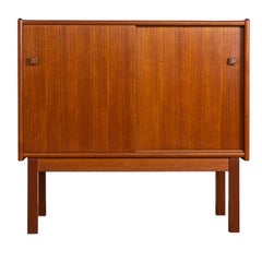 Danish Mid-Century Modern Teak Sliding Door Cabinet