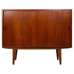 Danish Mid-Century Modern Teak Sliding Door Cabinet