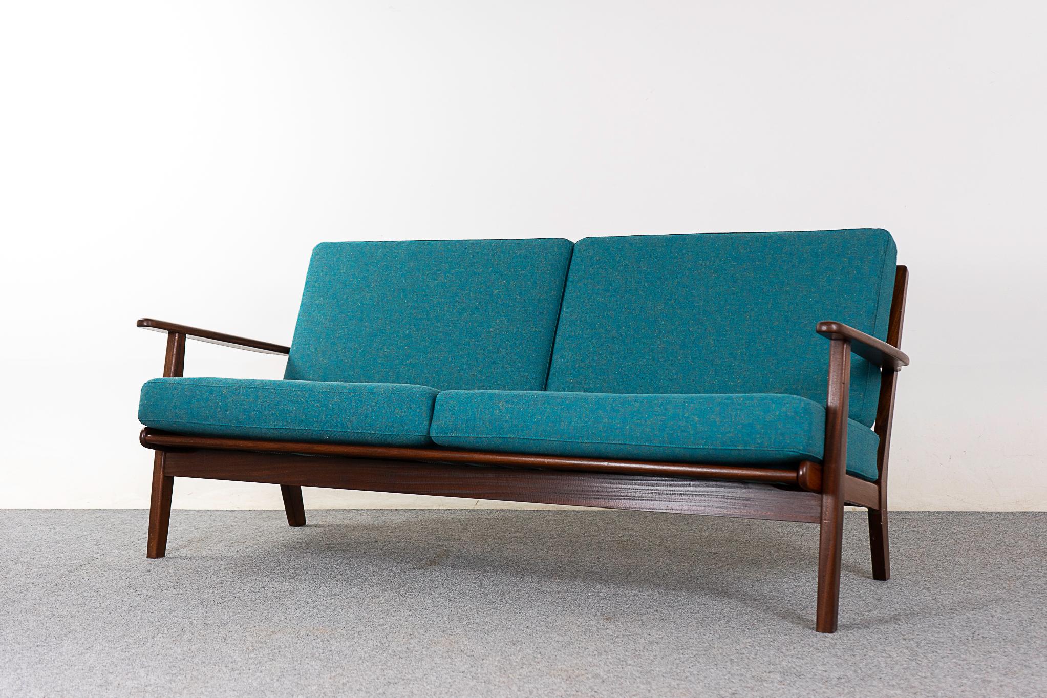 Wool Danish Mid-Century Modern Teak Sofa