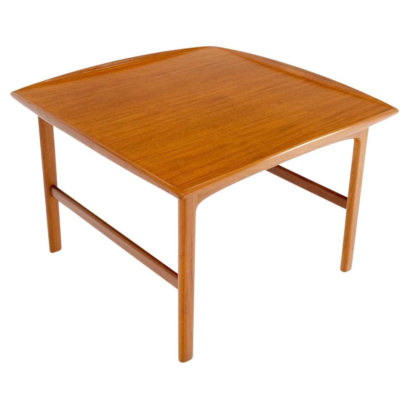 Danish Mid-Century Modern Teak Square Rolled Edges Coffee Table MINT ...