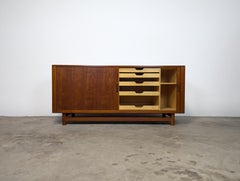 Danish Mid Century Modern Teak Tambour Door Credenza by Worts Mobler, C1960s