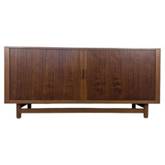 Dänische Tambour-Tür-Anrichte aus Teakholz von Worts Mobler, Mid-Century Modern, ca. 1960er Jahre