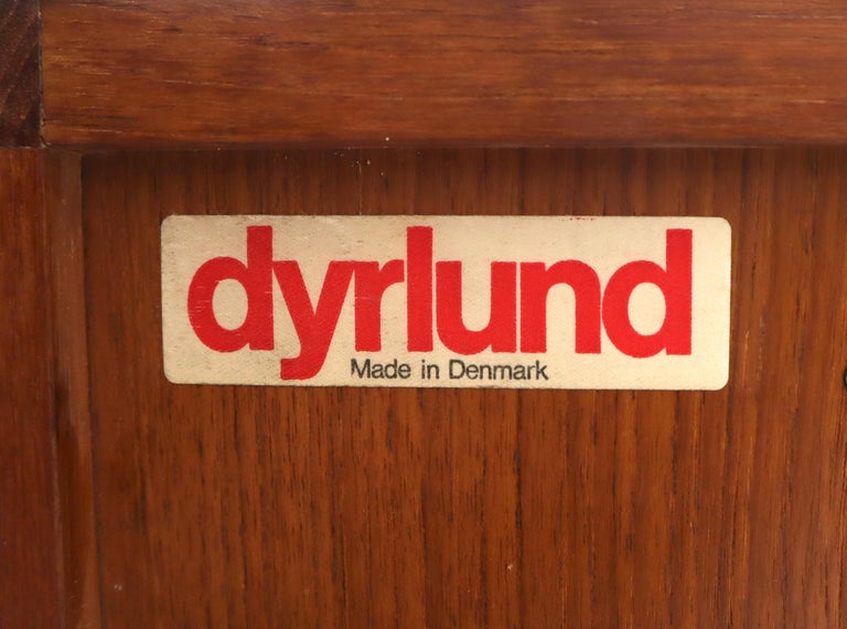 Danish Mid-Century Modern Teak Tambour Doors Long Dresser Credenza by Dyrlund For Sale 1