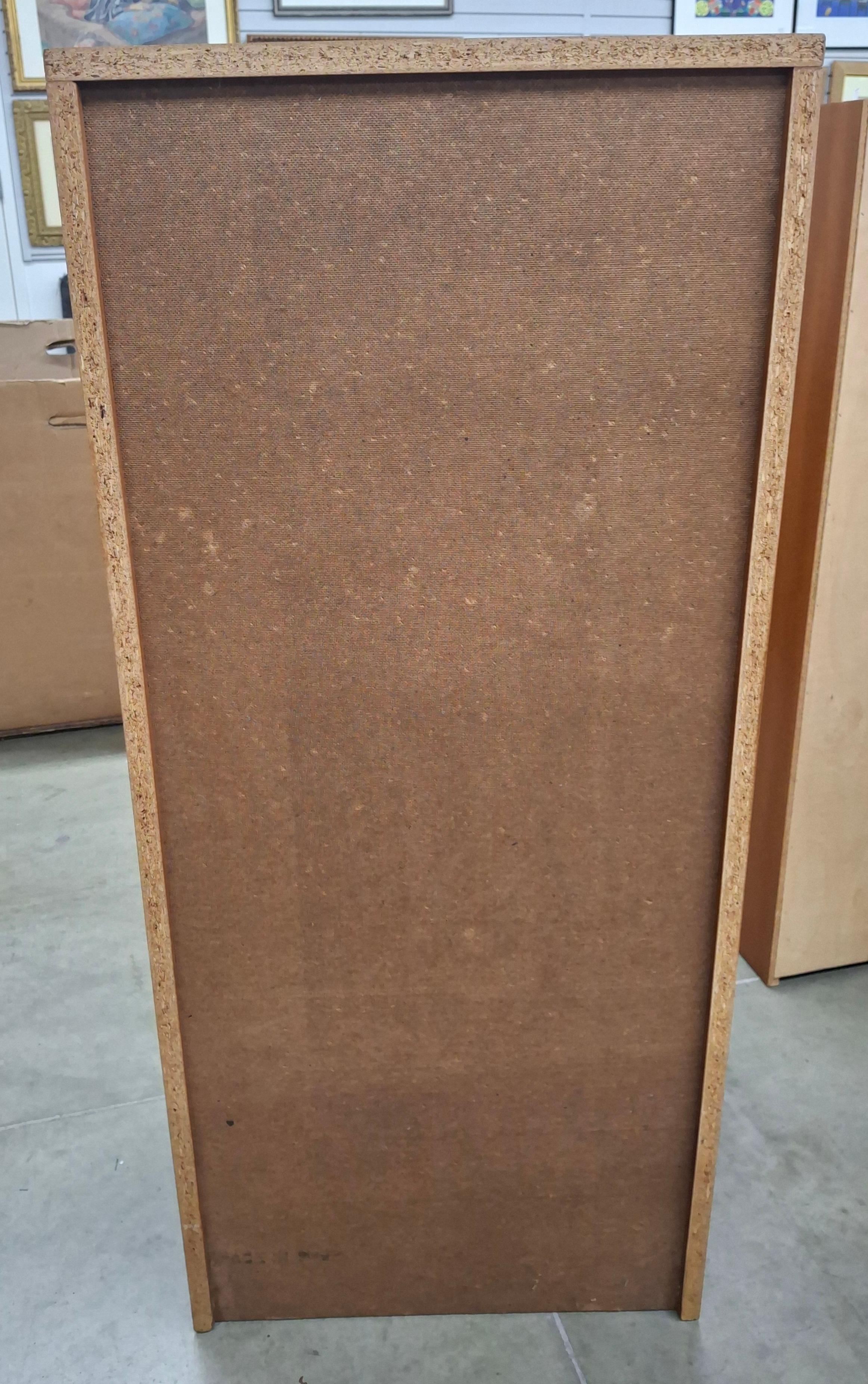 Danish Mid-Century Modern Teak Tambour Fall Front Open Drawers File Cabinet For Sale 7