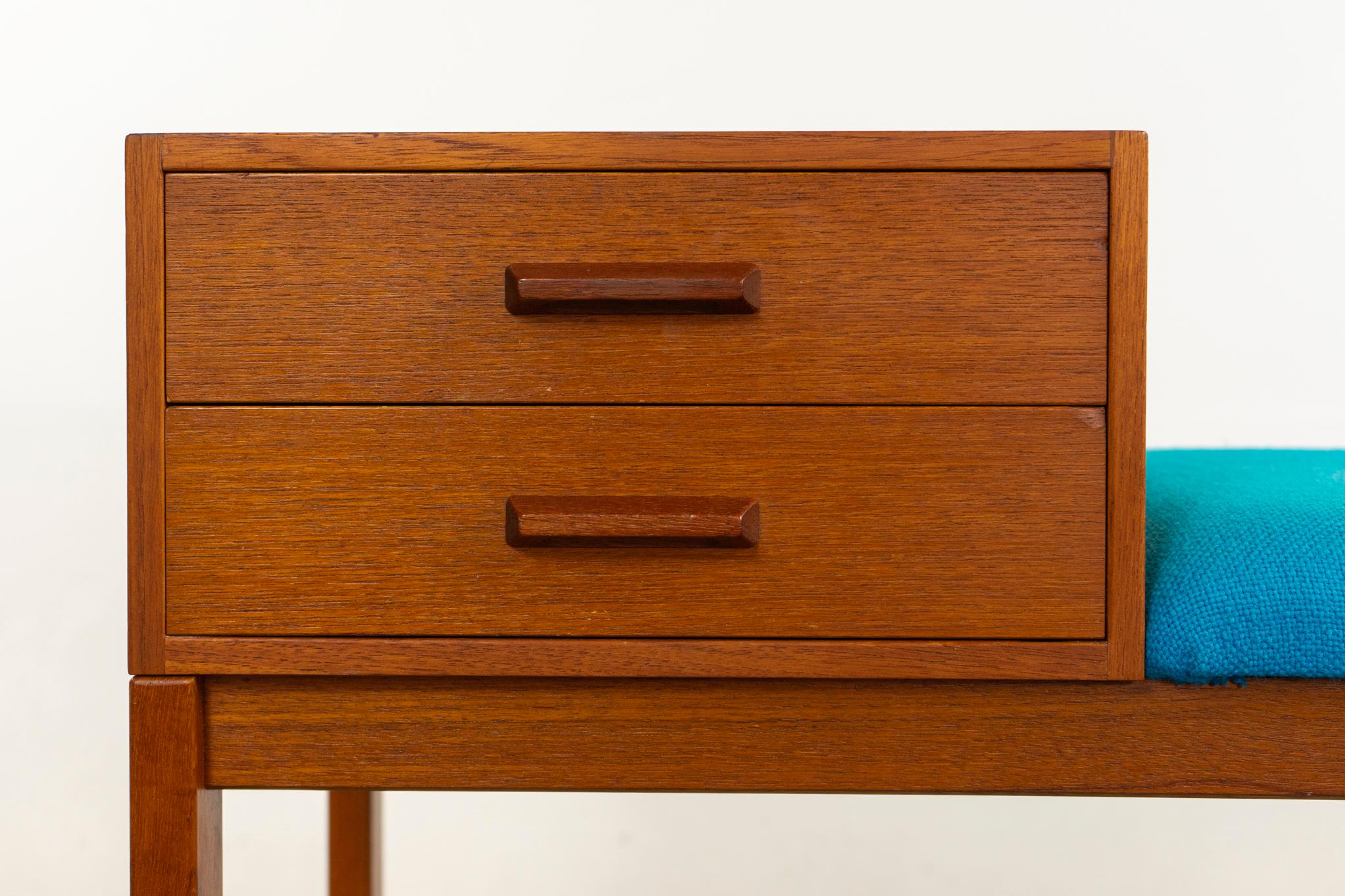 Scandinave moderne Banc téléphonique danois en teck moderne du milieu du siècle en vente