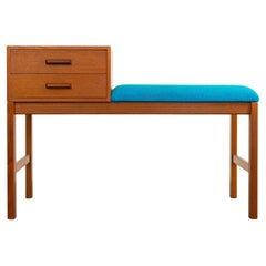 Danish Mid-Century Modern Teak Telephone Bench