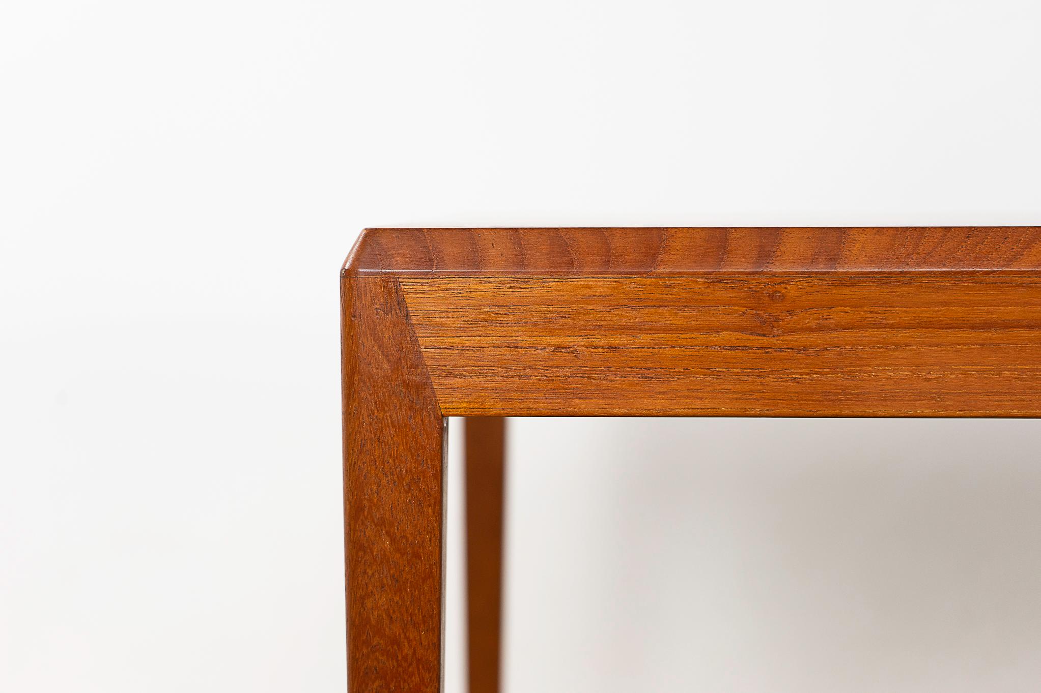 Veneer Danish Mid-Century Modern Teak & Tile Coffee Table For Sale