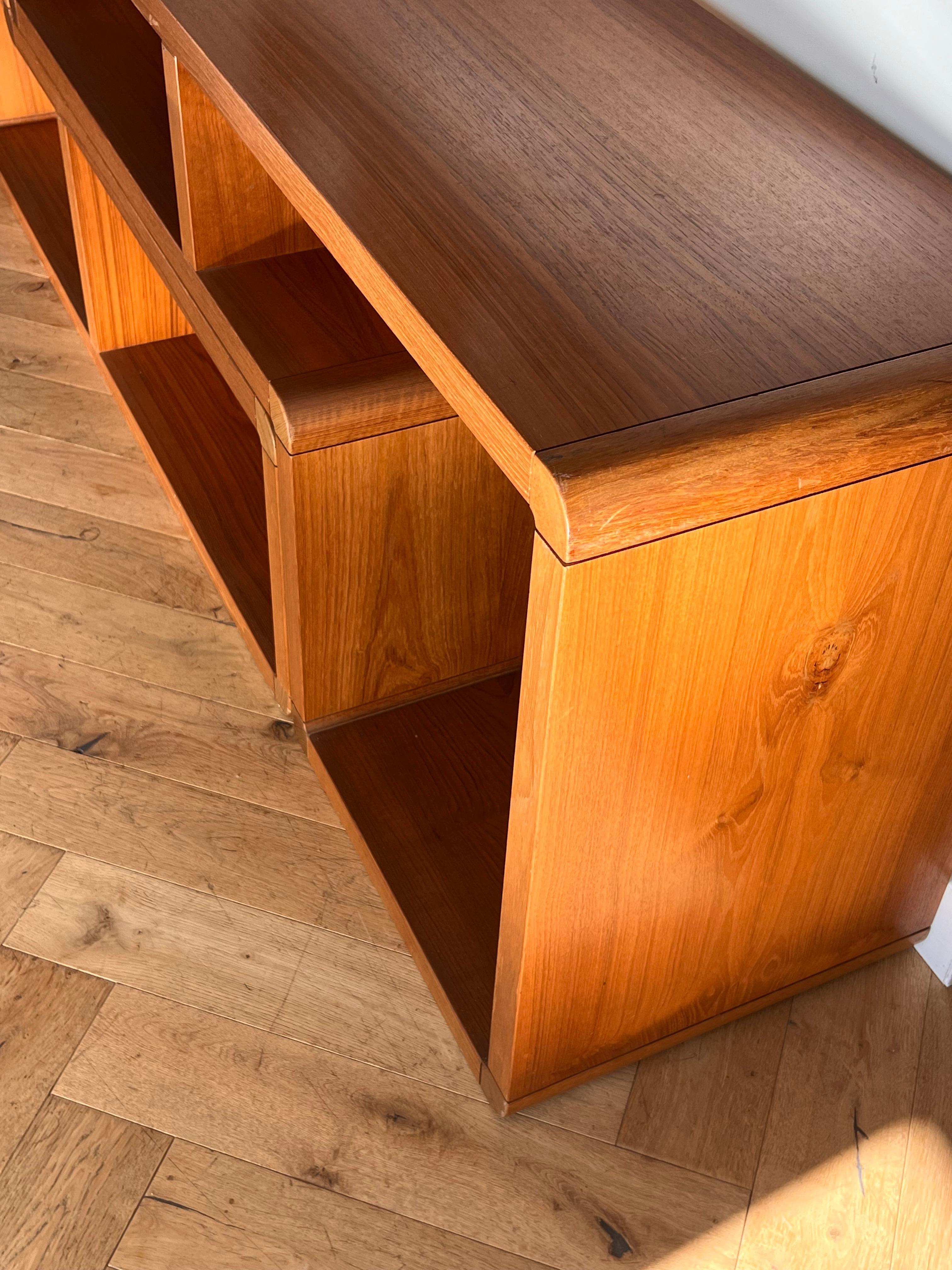 20th Century Danish mid century modern teak two-piece modular shelving unit, circa 1965