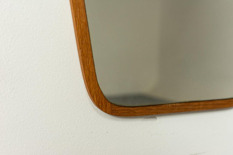 Danish MidCentury Modern Teak Wall Mirror For Sale at 1stDibs