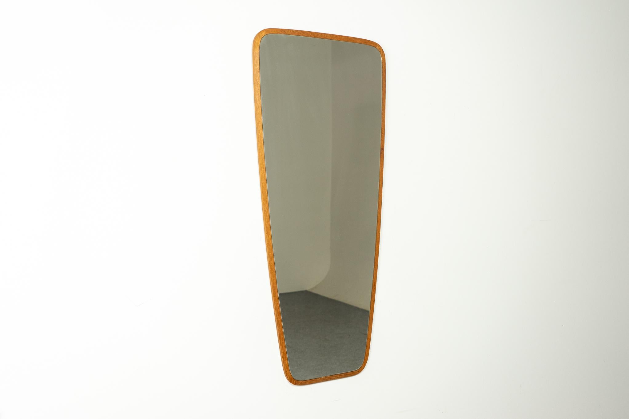 Danish Mid-Century Modern Teak Wall Mirror 1