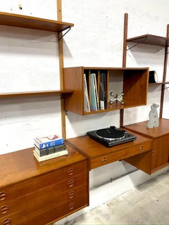 Danish Mid Century Modern Teak Wall Unit