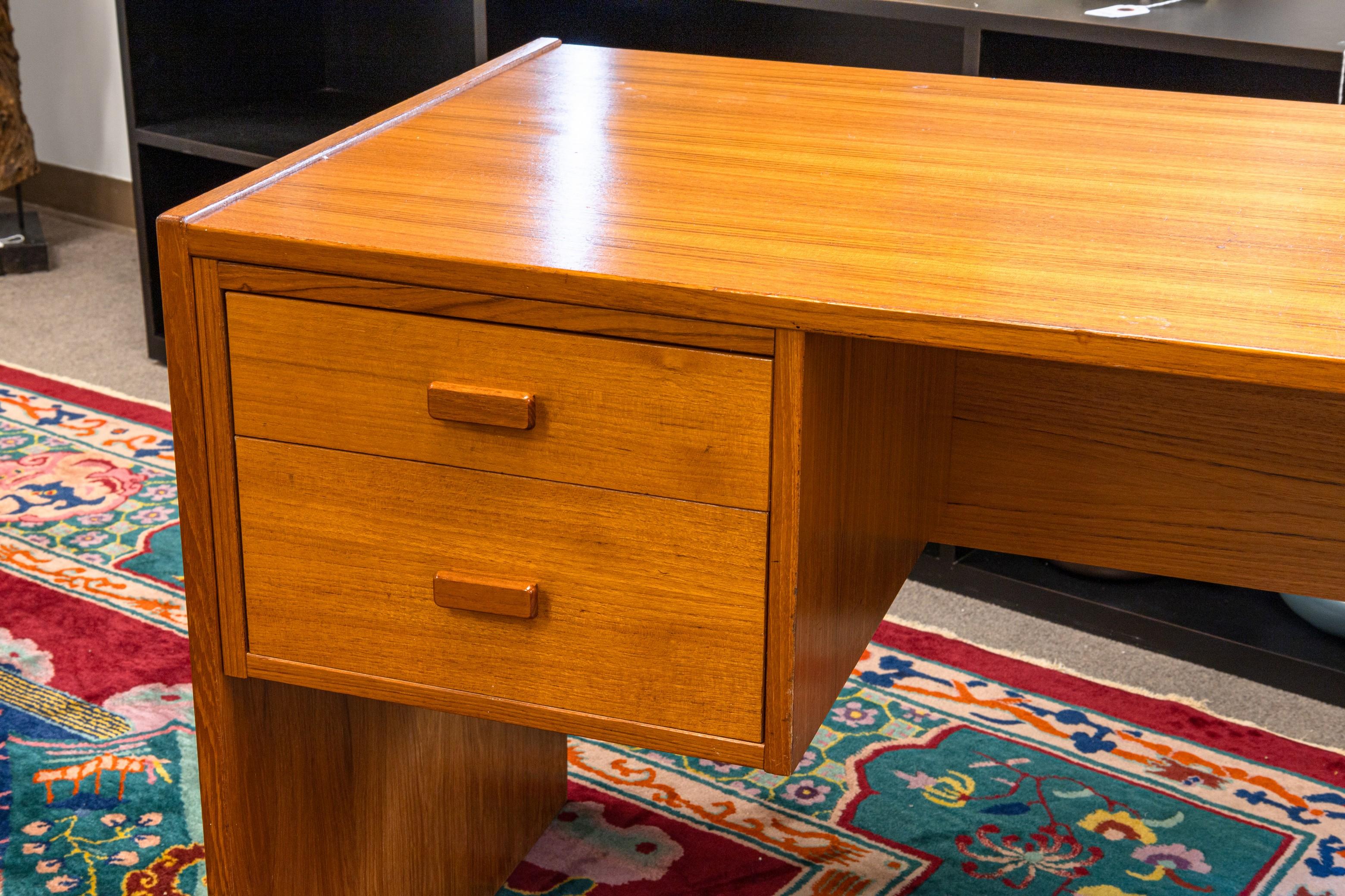 20th Century Danish Mid Century Modern Teak Wood Office Desk by Jesper