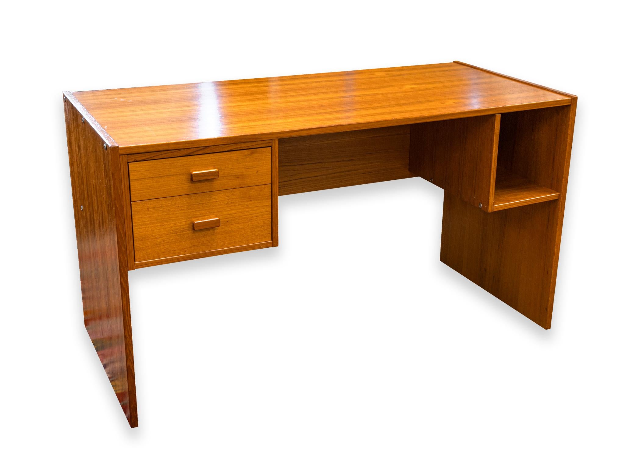 Danish Mid Century Modern Teak Wood Office Desk by Jesper