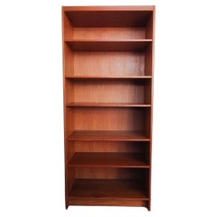 Retro Danish Mid-Century Modern Teak Wood Tall Shelf Bookshelf Bookcase