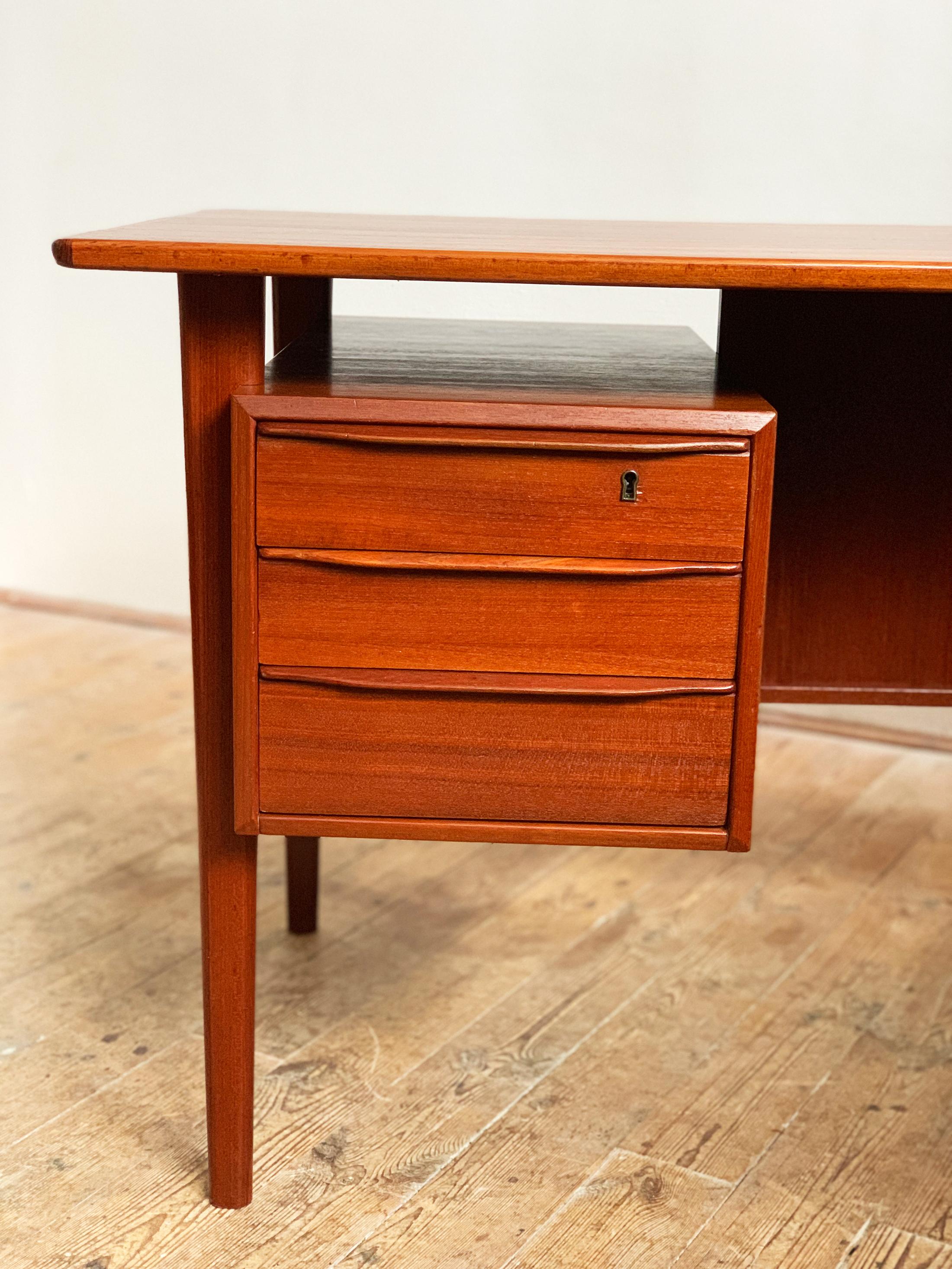 Danish Mid-Century Modern Teak Writing Desk by Peter Løvig Nielsen For Sale 8