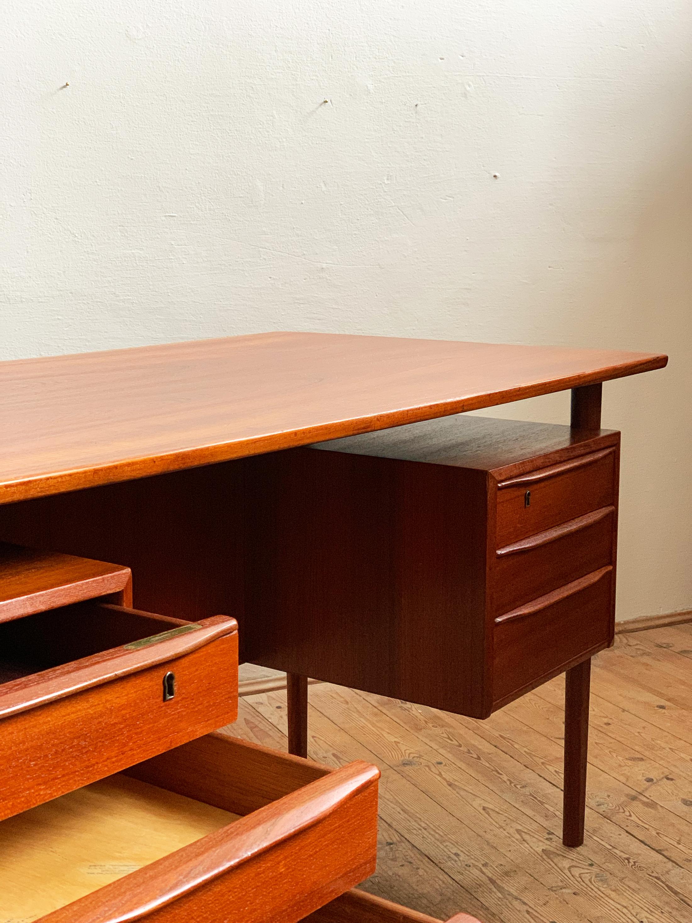 Danish Mid-Century Modern Teak Writing Desk by Peter Løvig Nielsen For Sale 10