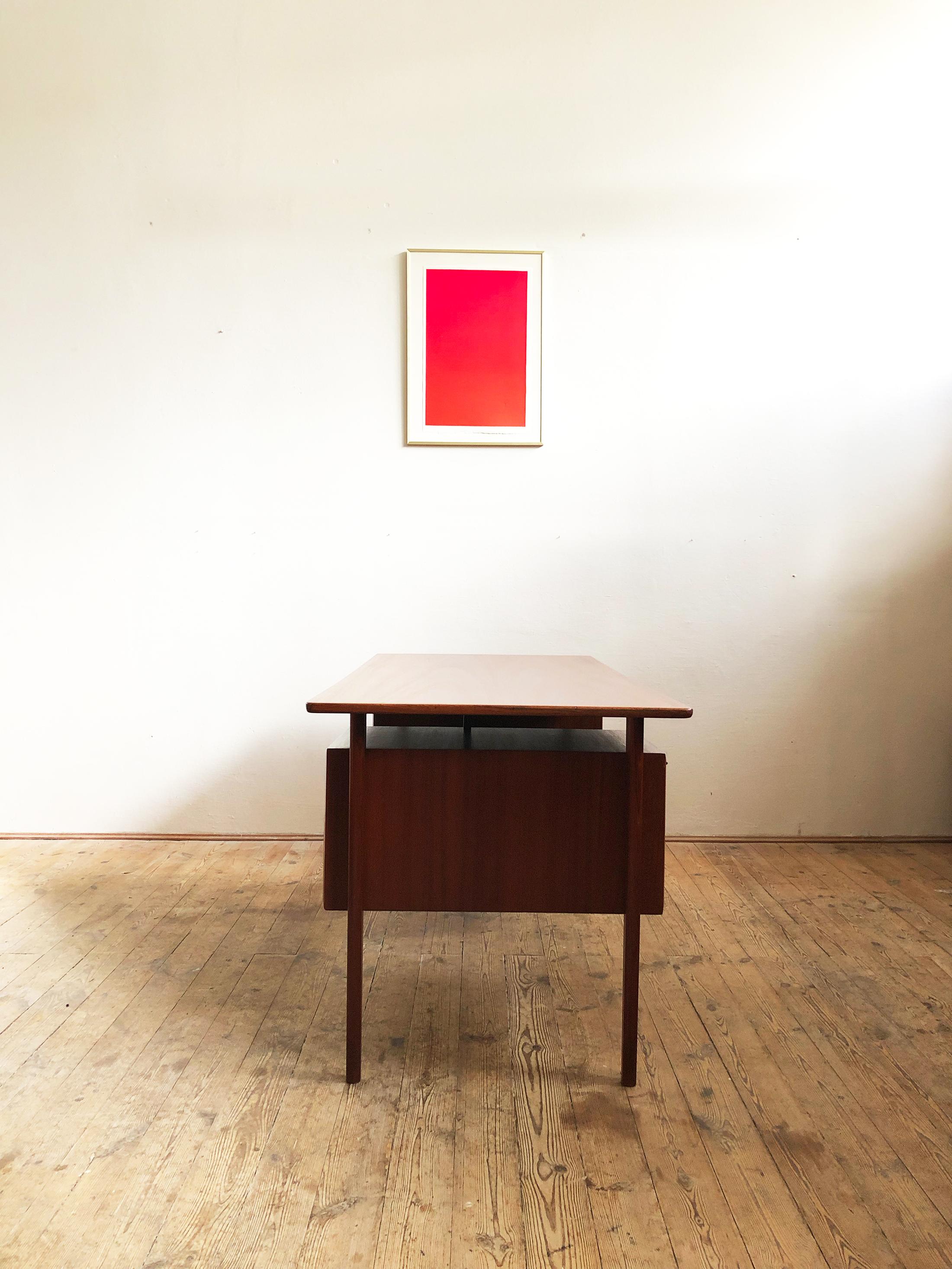 Mid-20th Century Danish Mid-Century Modern Teak Writing Desk by Peter Løvig Nielsen For Sale
