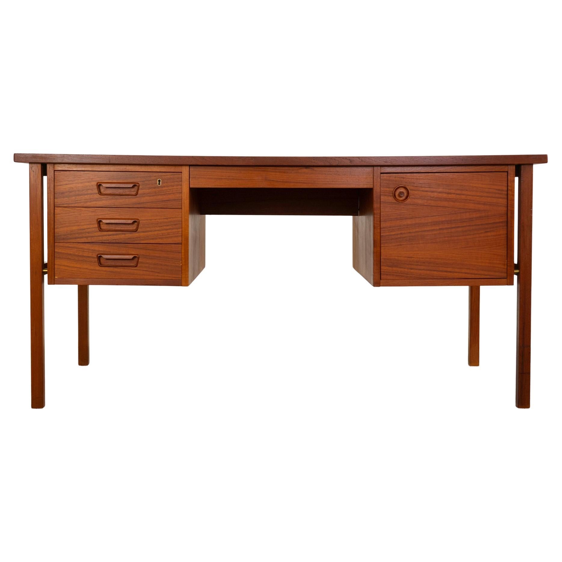 Danish Mid-Century Modern Teak Writing Desk For Sale