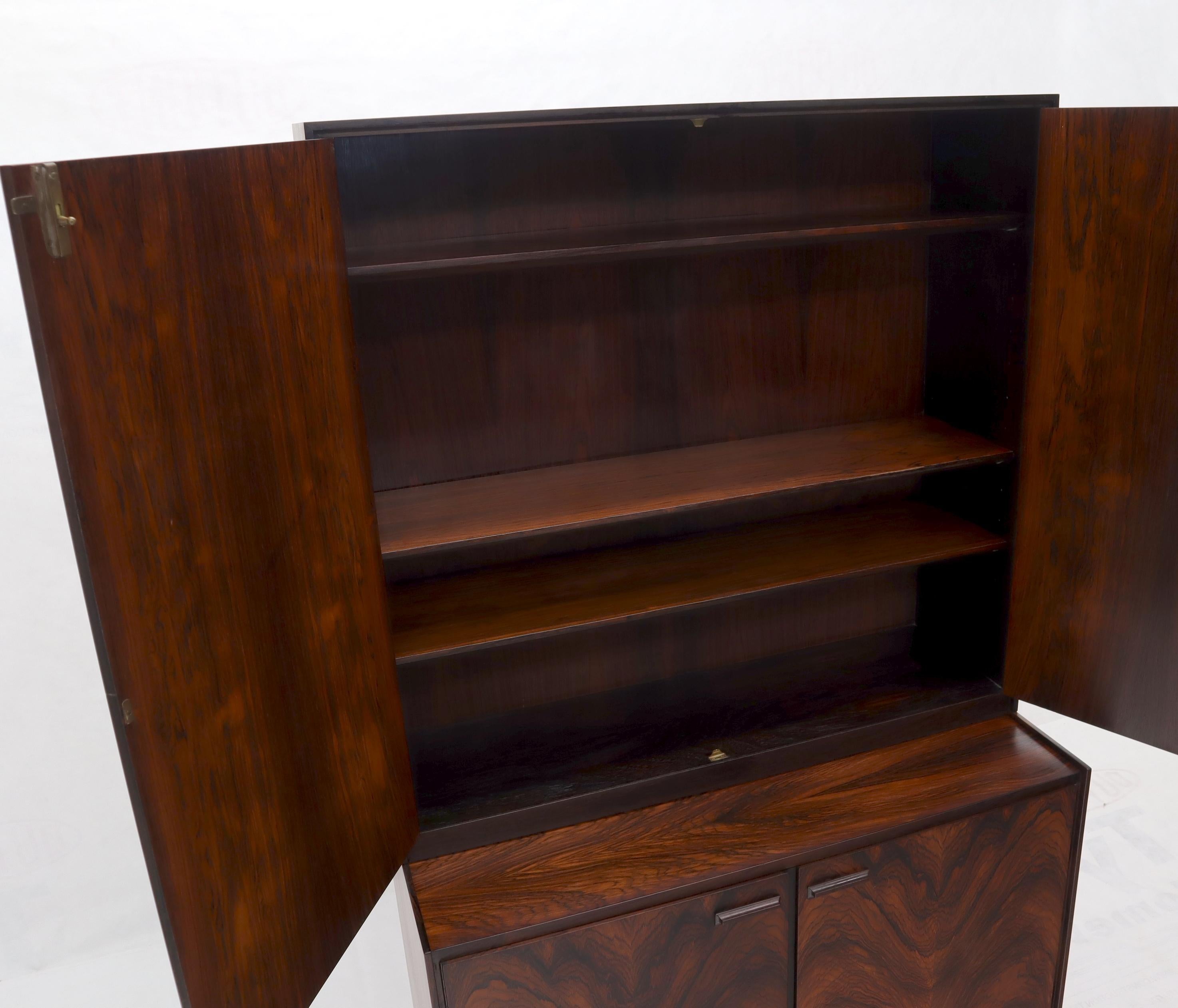Danish Mid-Century Modern Two Part Rosewood Storage Cabinet Credenza For Sale 7
