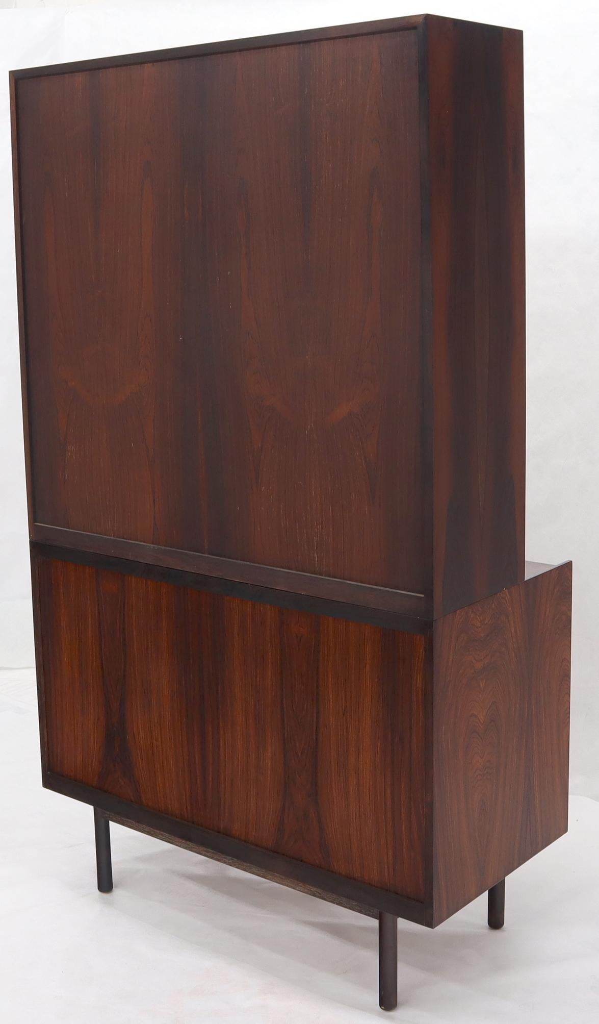 Danish Mid-Century Modern Two Part Rosewood Storage Cabinet Credenza For Sale 9