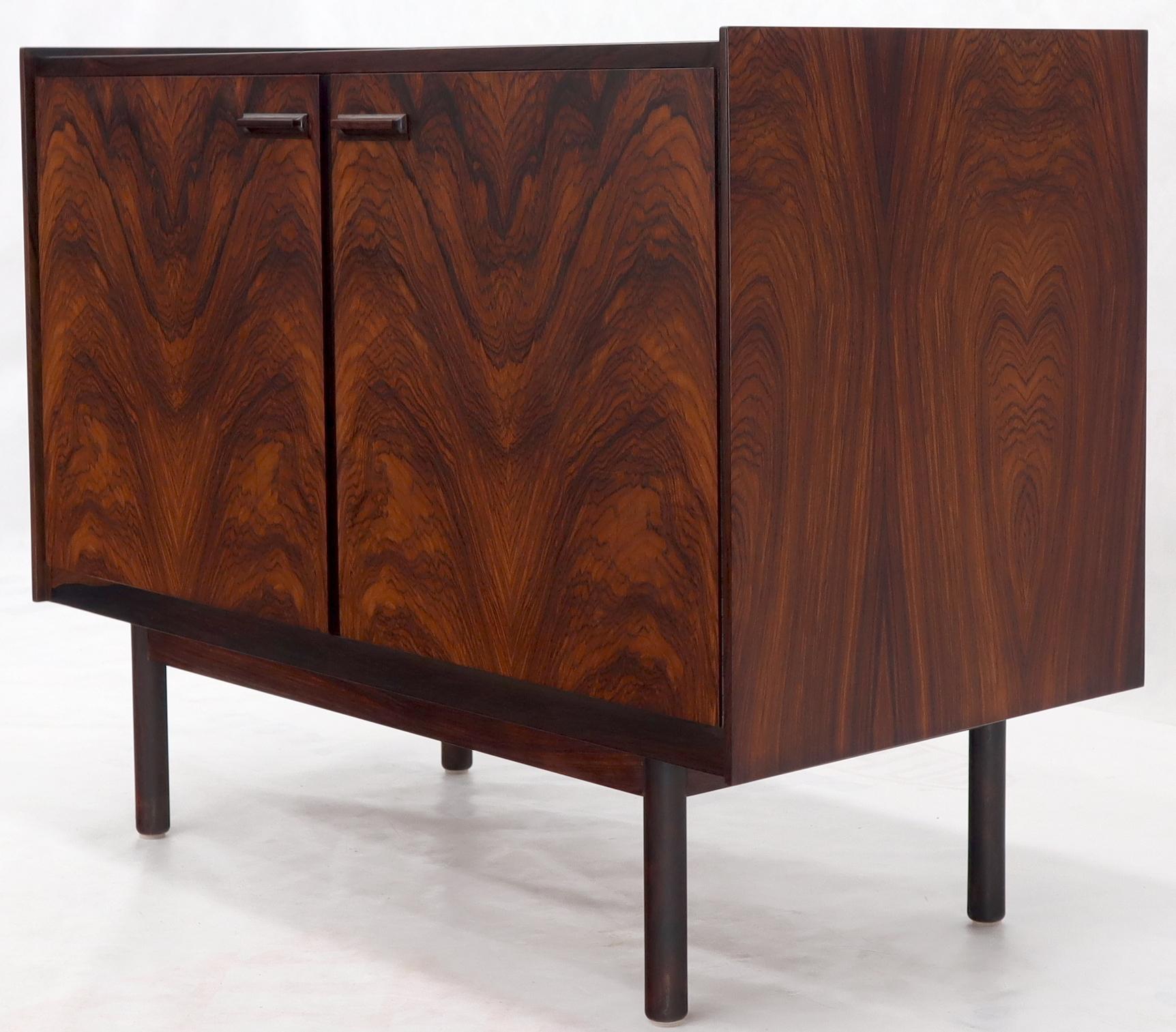 Lacquered Danish Mid-Century Modern Two Part Rosewood Storage Cabinet Credenza For Sale