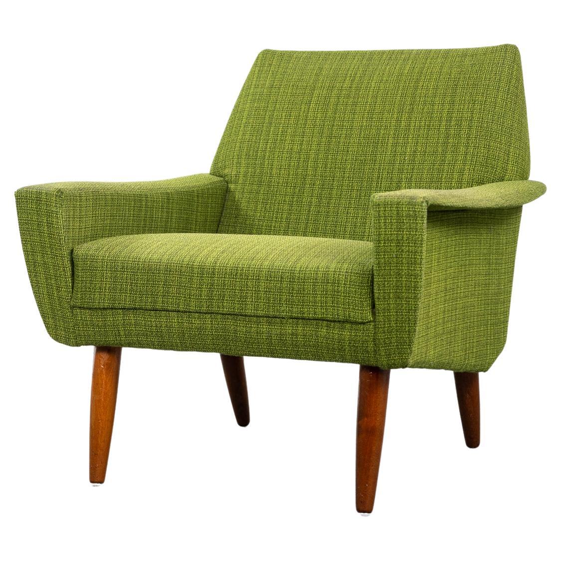 Danish Mid-Century Modern Upholstered Teak Lounge Chair