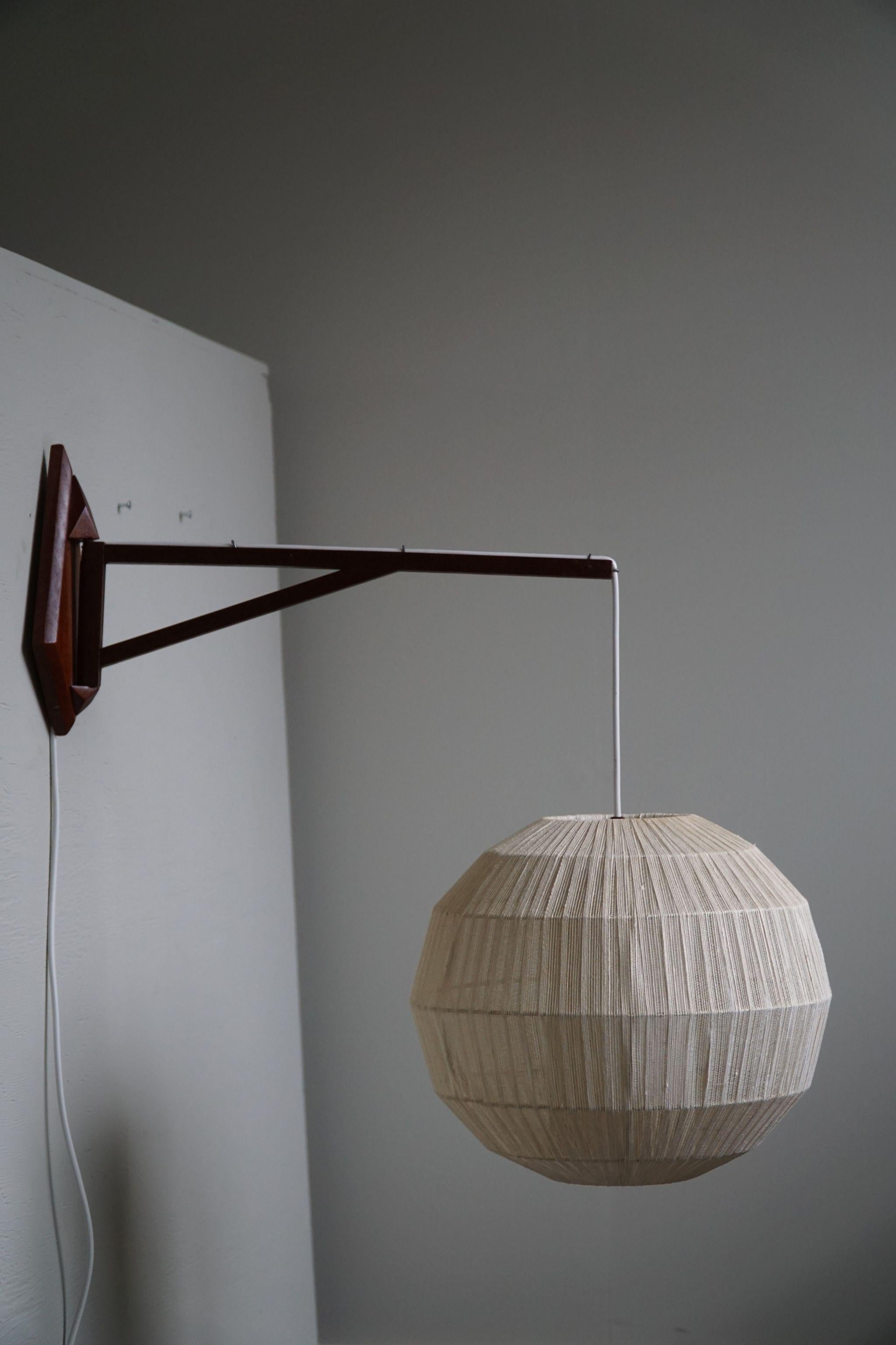 Danish Mid Century Modern - Wall lamp in Teak & Rope Shade - Ib Fabiansen, 1960 6