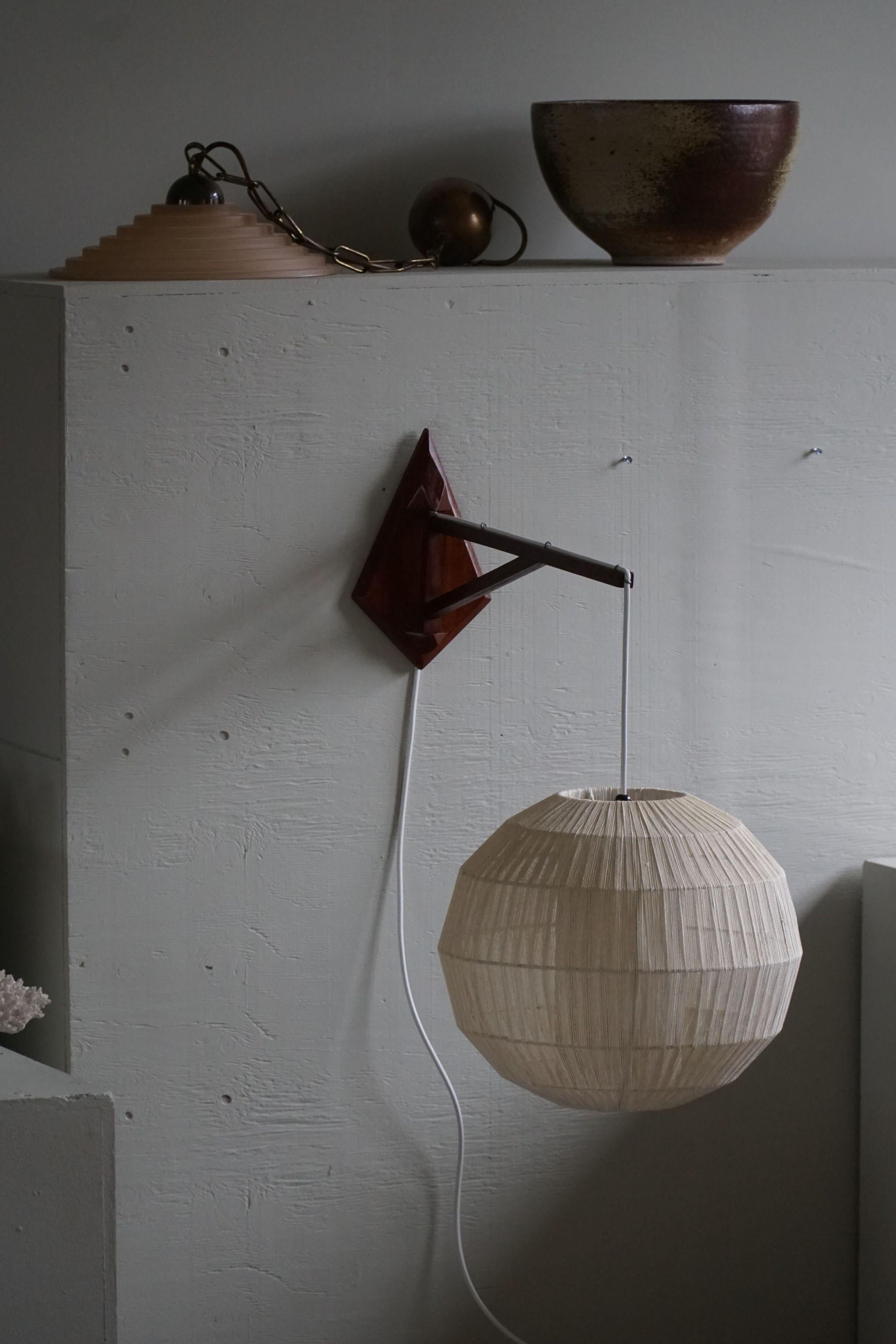 Danish Mid Century Modern - Wall lamp in Teak & Rope Shade - Ib Fabiansen, 1960 In Good Condition In Odense, DK