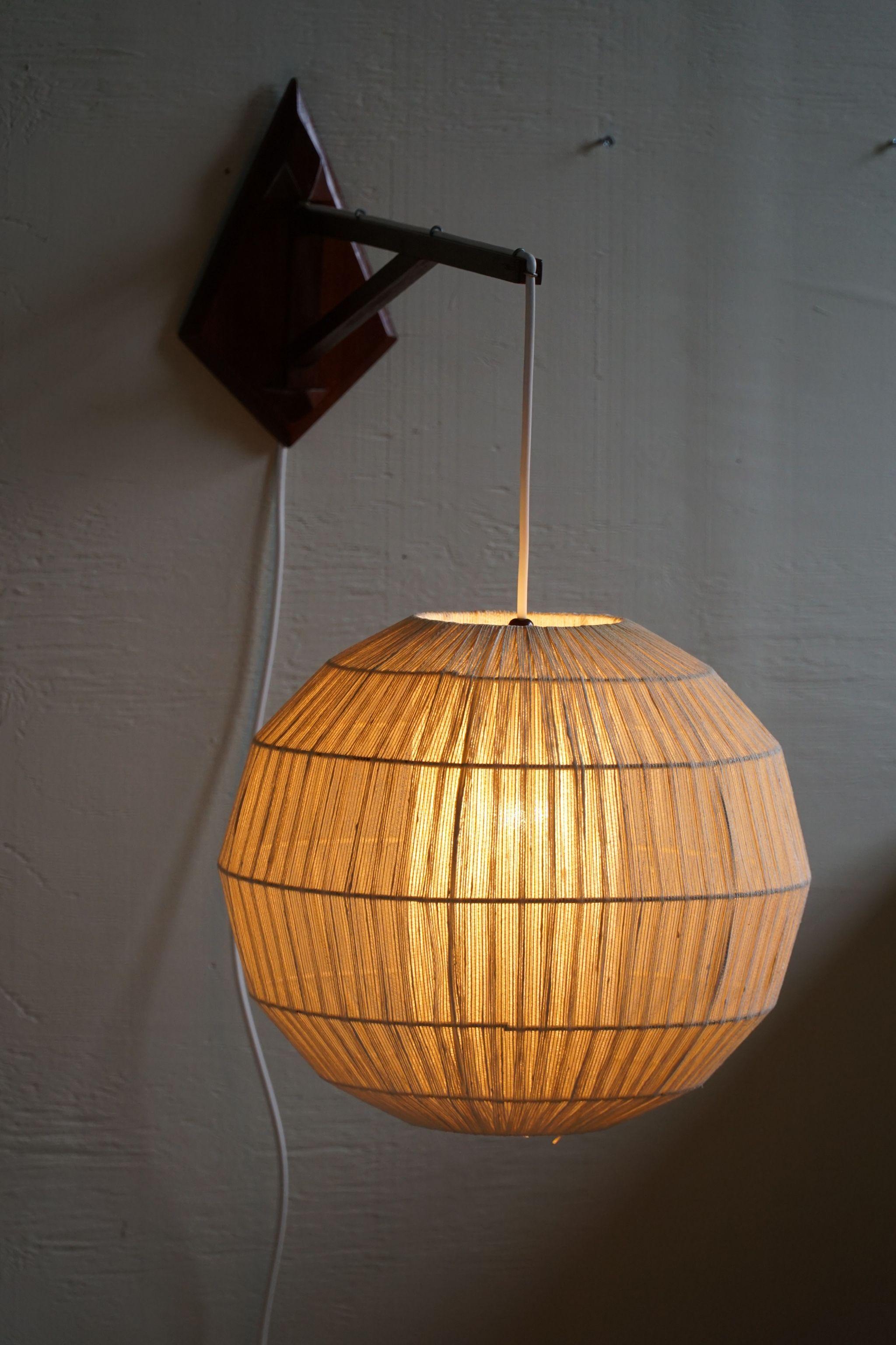 Danish Mid Century Modern - Wall lamp in Teak & Rope Shade - Ib Fabiansen, 1960 1