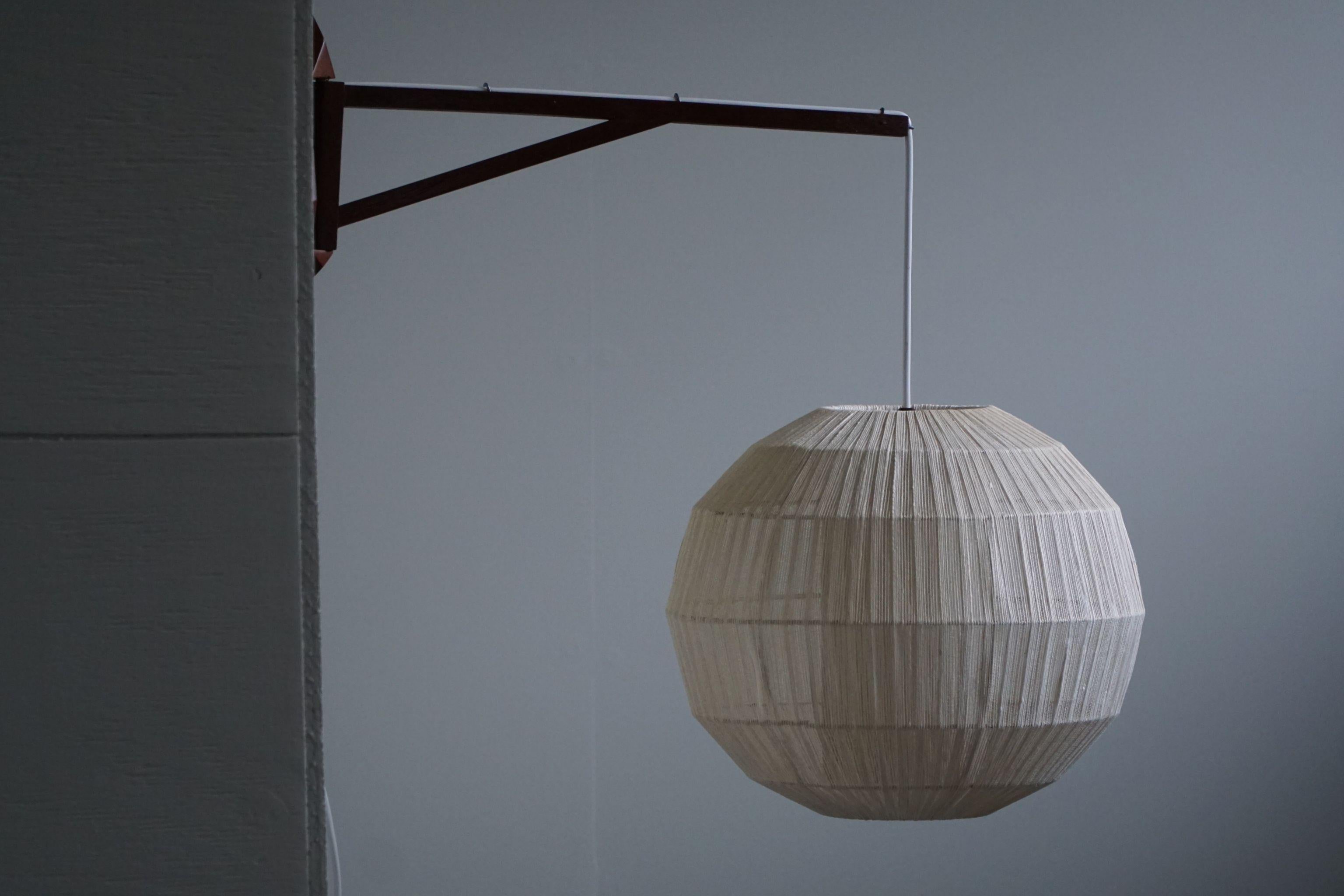 Danish Mid Century Modern - Wall lamp in Teak & Rope Shade - Ib Fabiansen, 1960 2