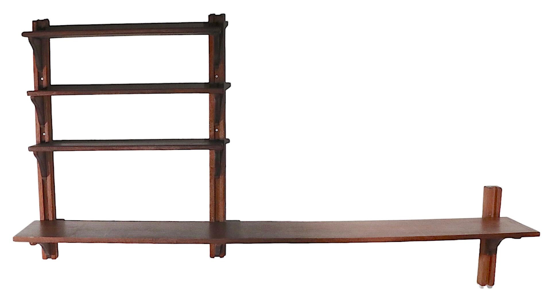 Scandinavian Modern Danish Mid-Century Modern Wall Mounted Shelves Att to Poul Cadovius, c 1950-1960