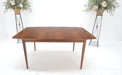 Danish Mid Century Modern Walnut Butterfly Accents Boat Shape Dining Table MINT!