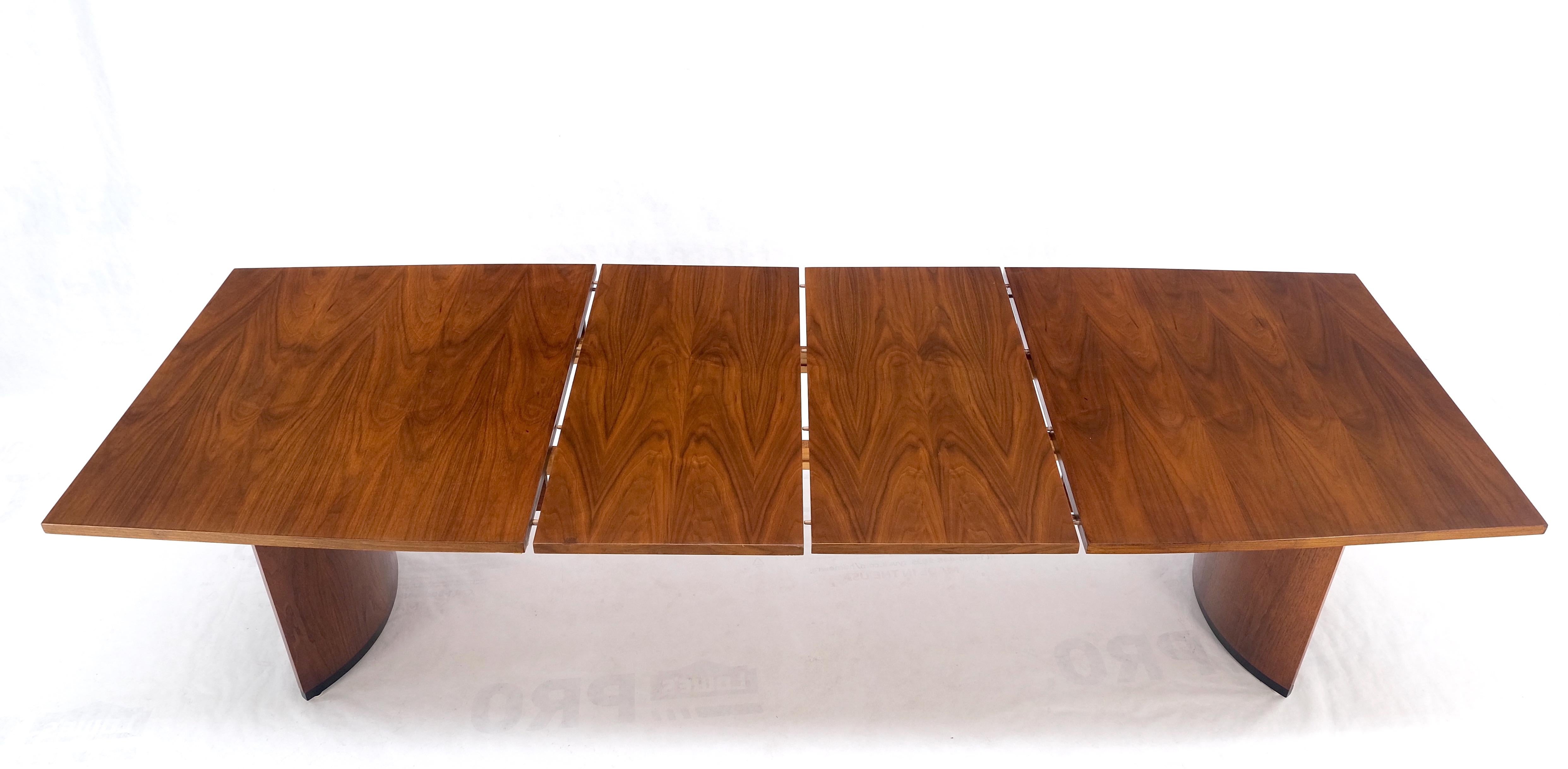 Danish Mid-Century Modern Walnut Dining Table W Two Extension Boards Leaves Mint 6
