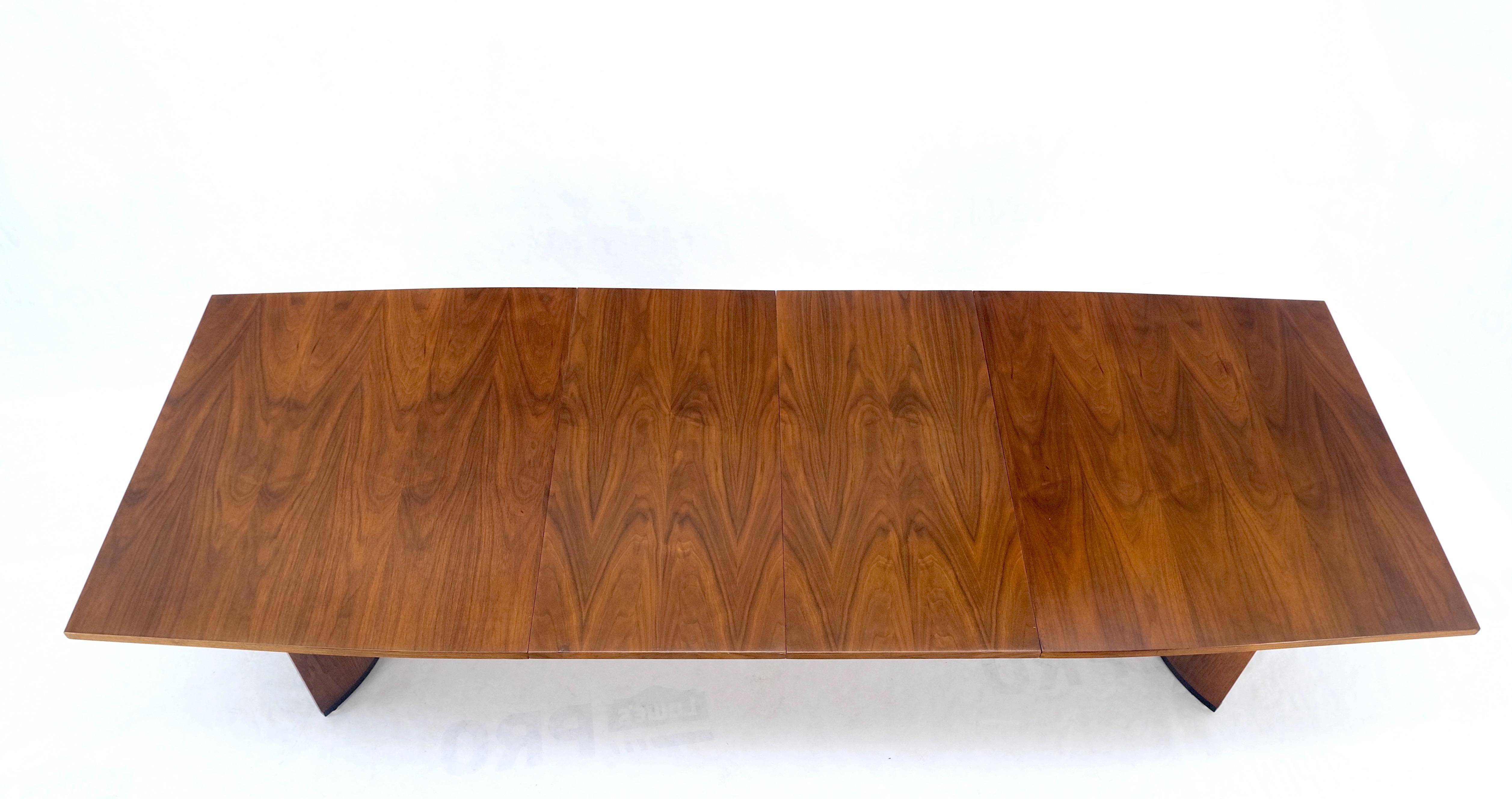 Danish Mid-Century Modern Walnut Dining Table W Two Extension Boards Leaves Mint 9