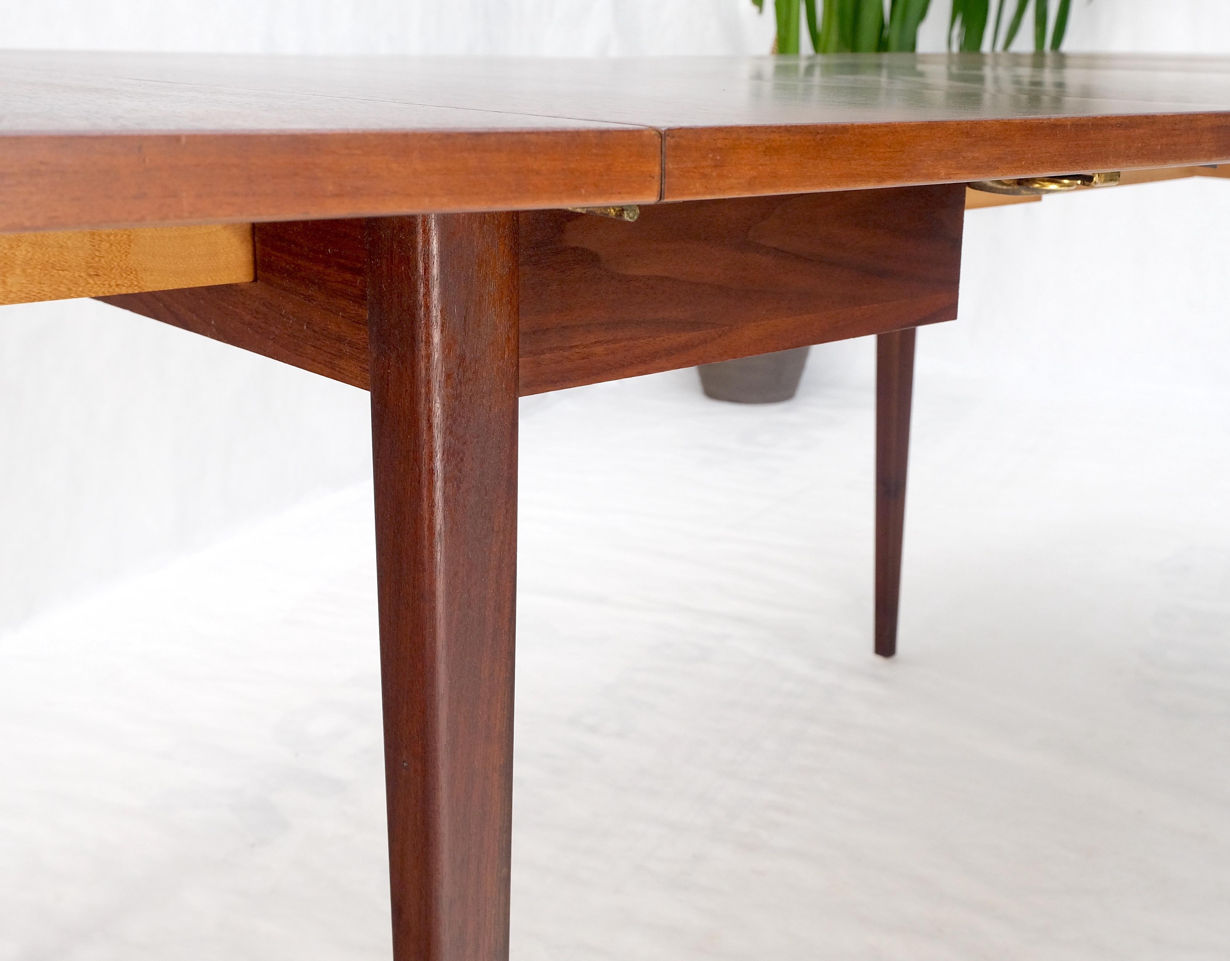 20th Century Danish Mid-Century Modern Walnut Drop Leaf Dining Table W/ Extension Leaf Mint! For Sale