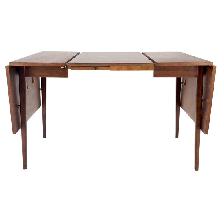 Danish Mid-Century Modern Walnut Drop Leaf Dining Table W/ Extension ...