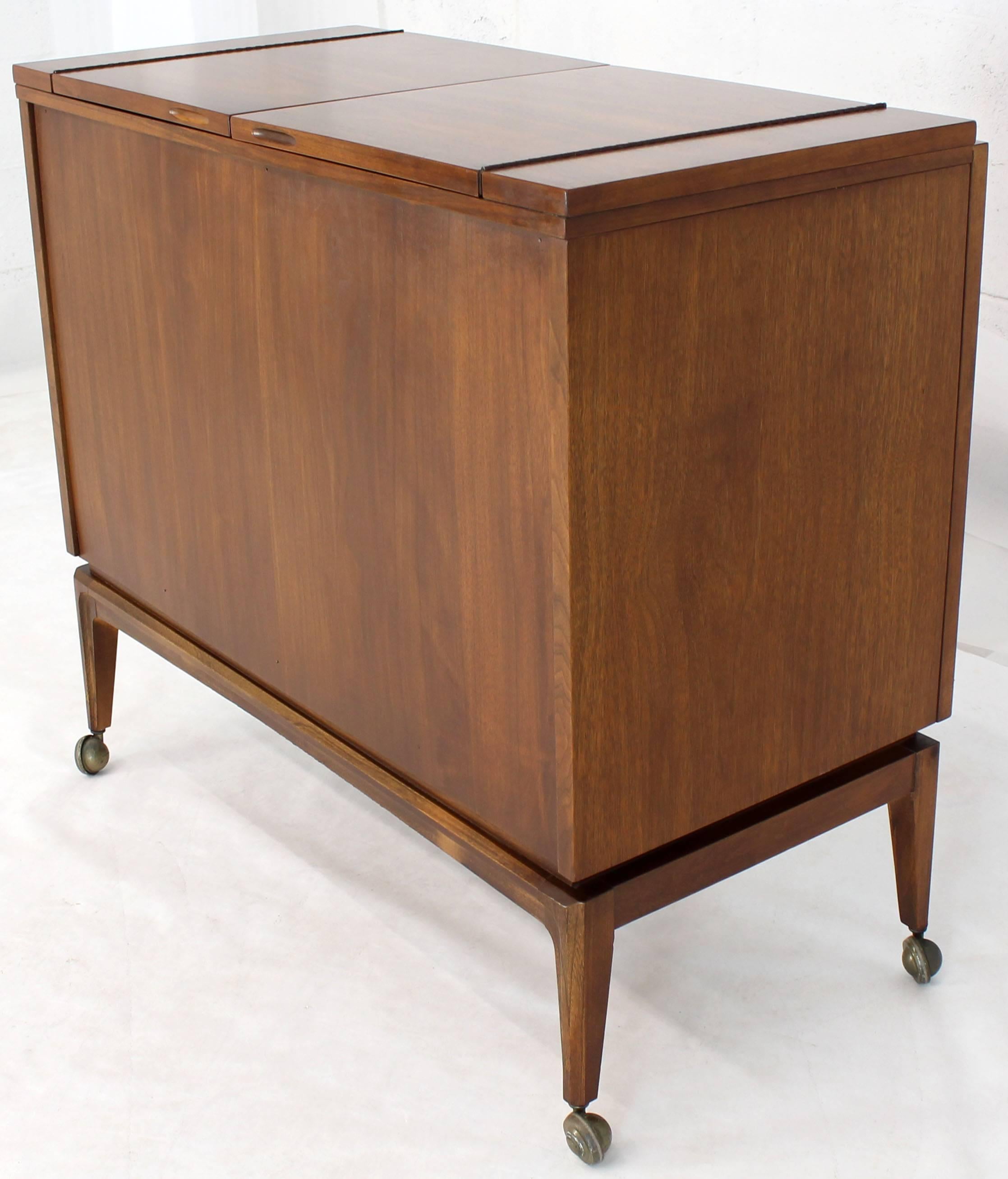 20th Century Danish Mid-Century Modern Walnut Flip Top Server Bar