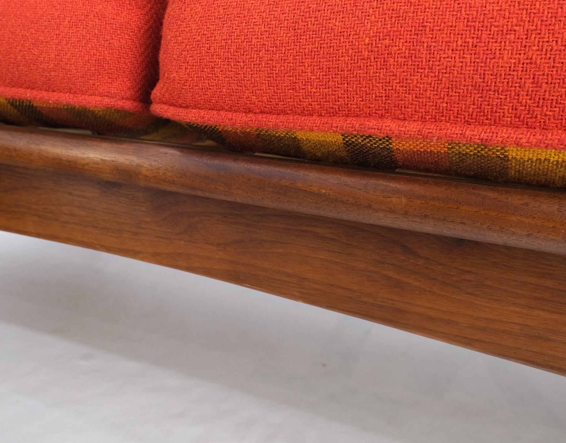 Danish Mid-Century Modern Walnut Lounge Chair Settee Loveseat Couch Sofa Set For Sale 3