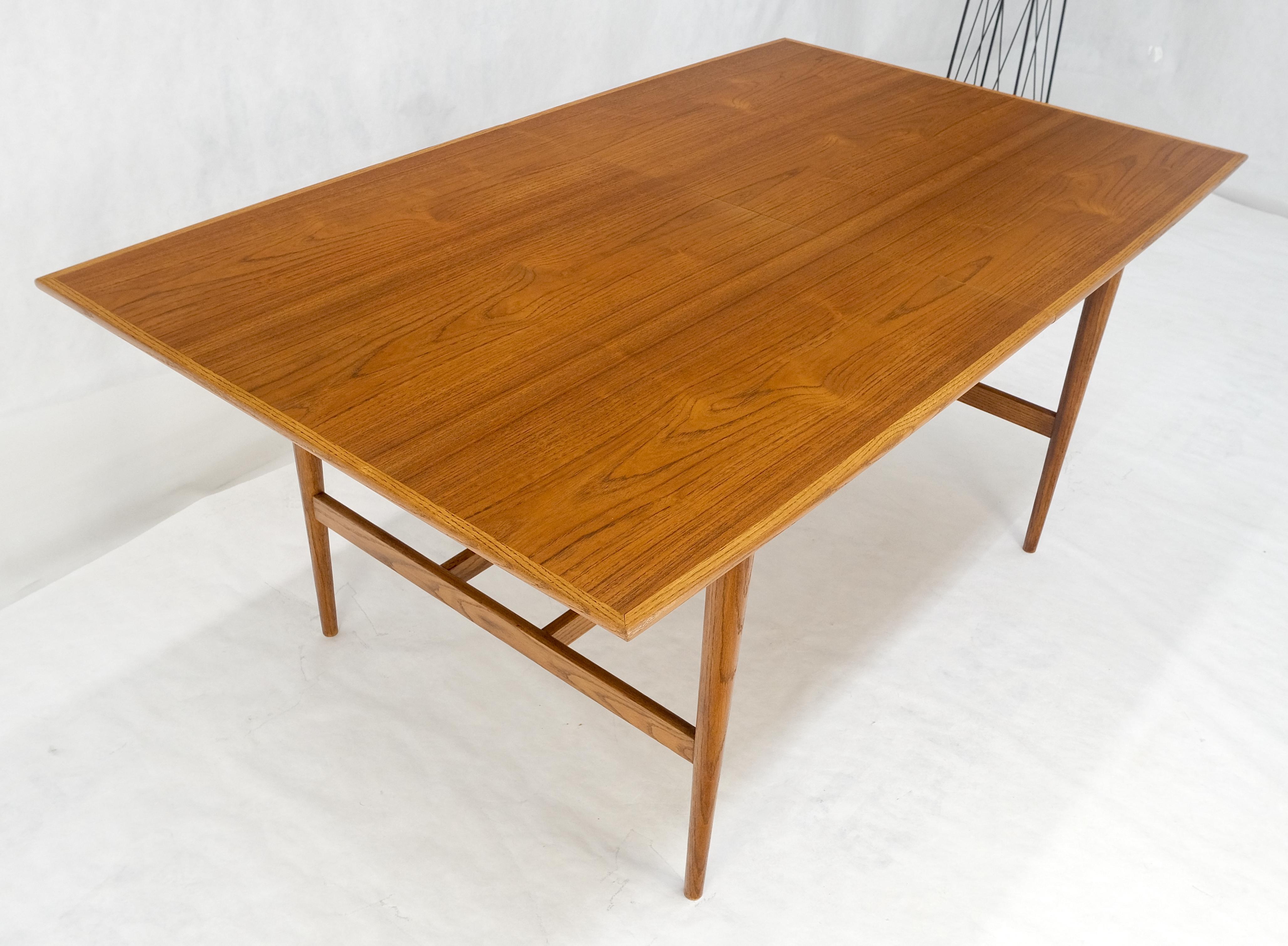 Danish Mid Century Modern Walnut Stretcher Base Walnut Dining Writing Table MINT For Sale 3