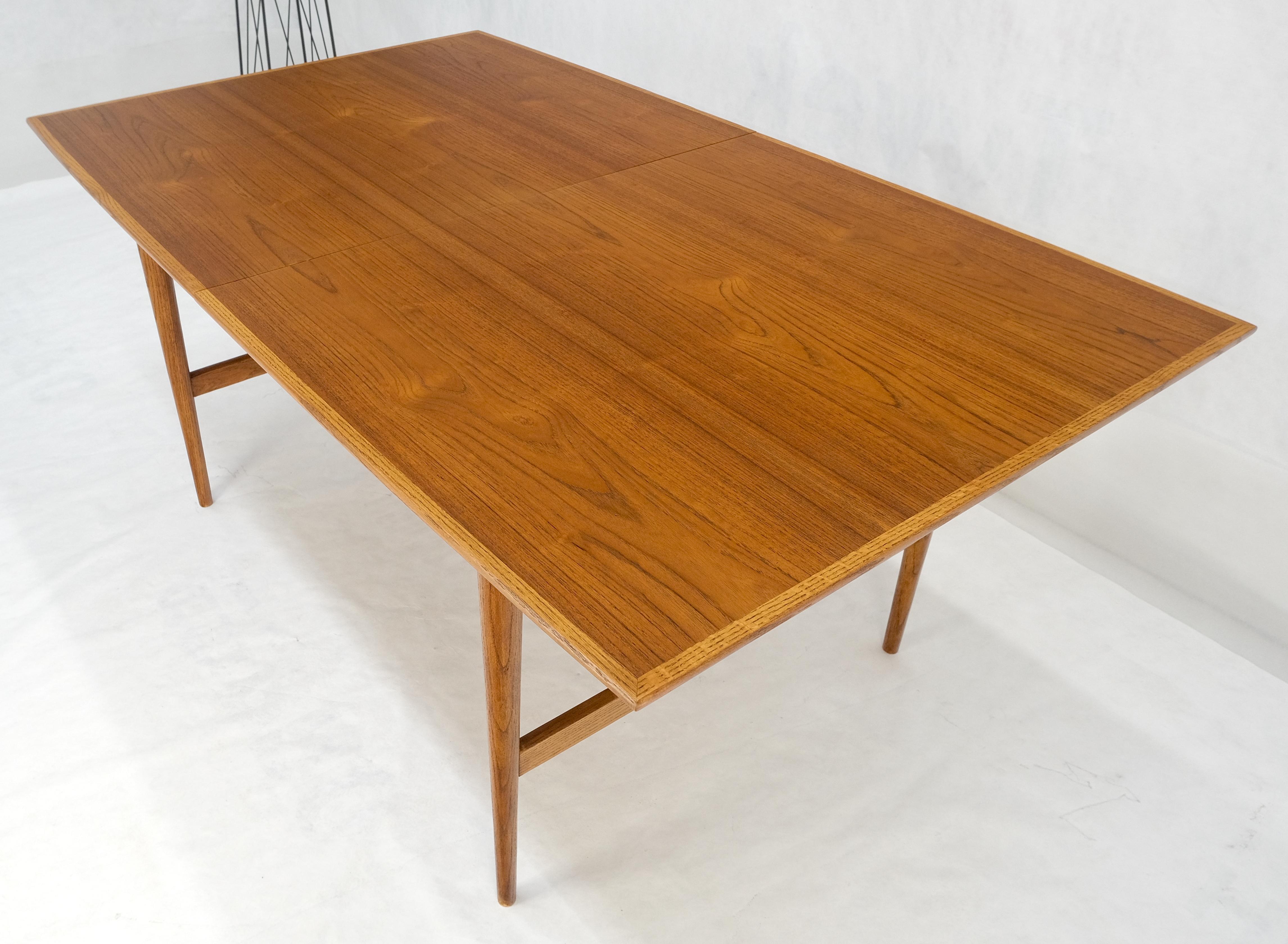 Danish Mid Century Modern Walnut Stretcher Base Walnut Dining Writing Table MINT For Sale 8