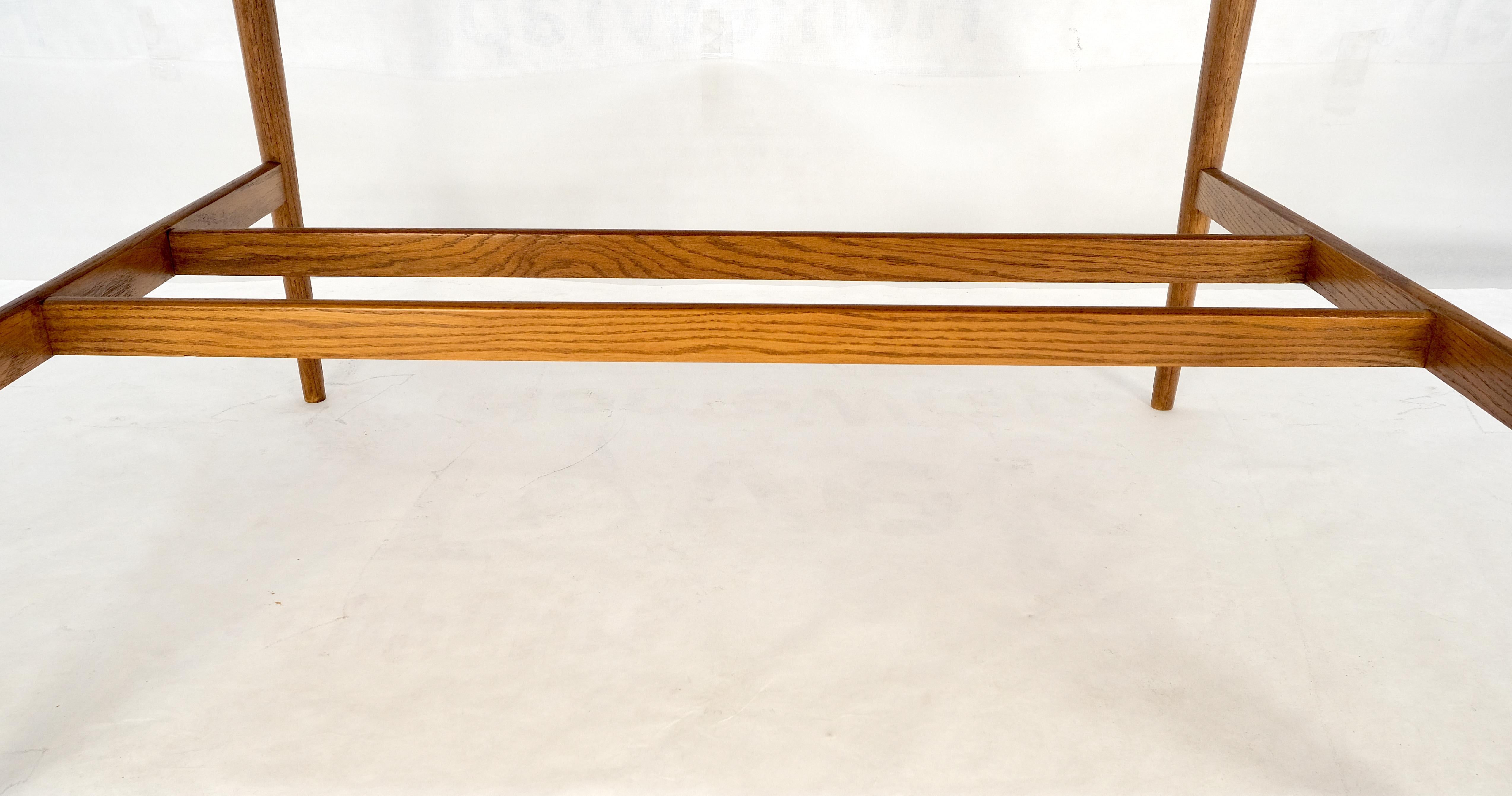 Danish Mid Century Modern Walnut Stretcher Base Walnut Dining Writing Table MINT For Sale 9