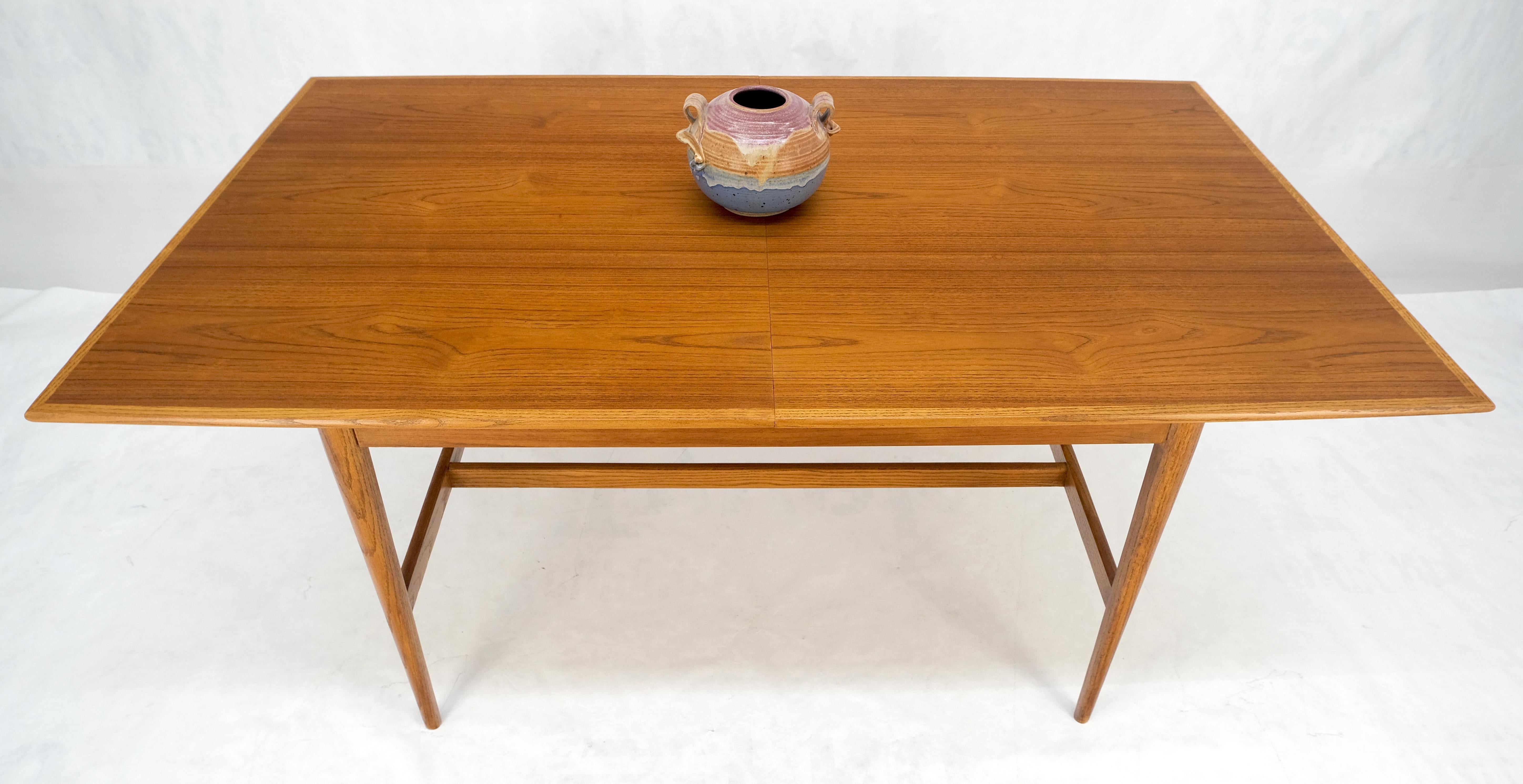 20th Century Danish Mid Century Modern Walnut Stretcher Base Walnut Dining Writing Table MINT For Sale