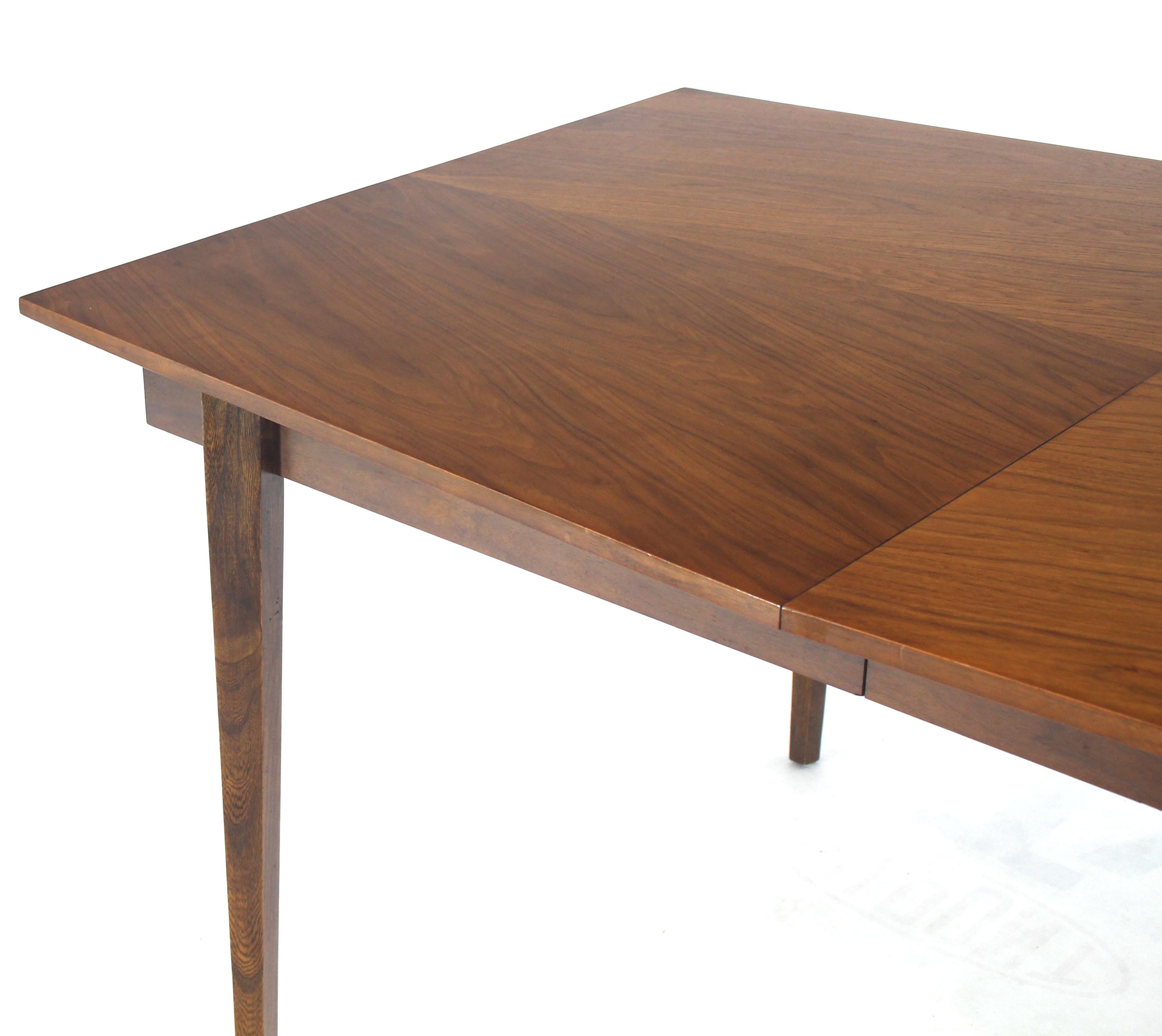 Danish Mid-Century Modern Walnut Wide Rectangle Dining Table 2 Extension Boards For Sale 2