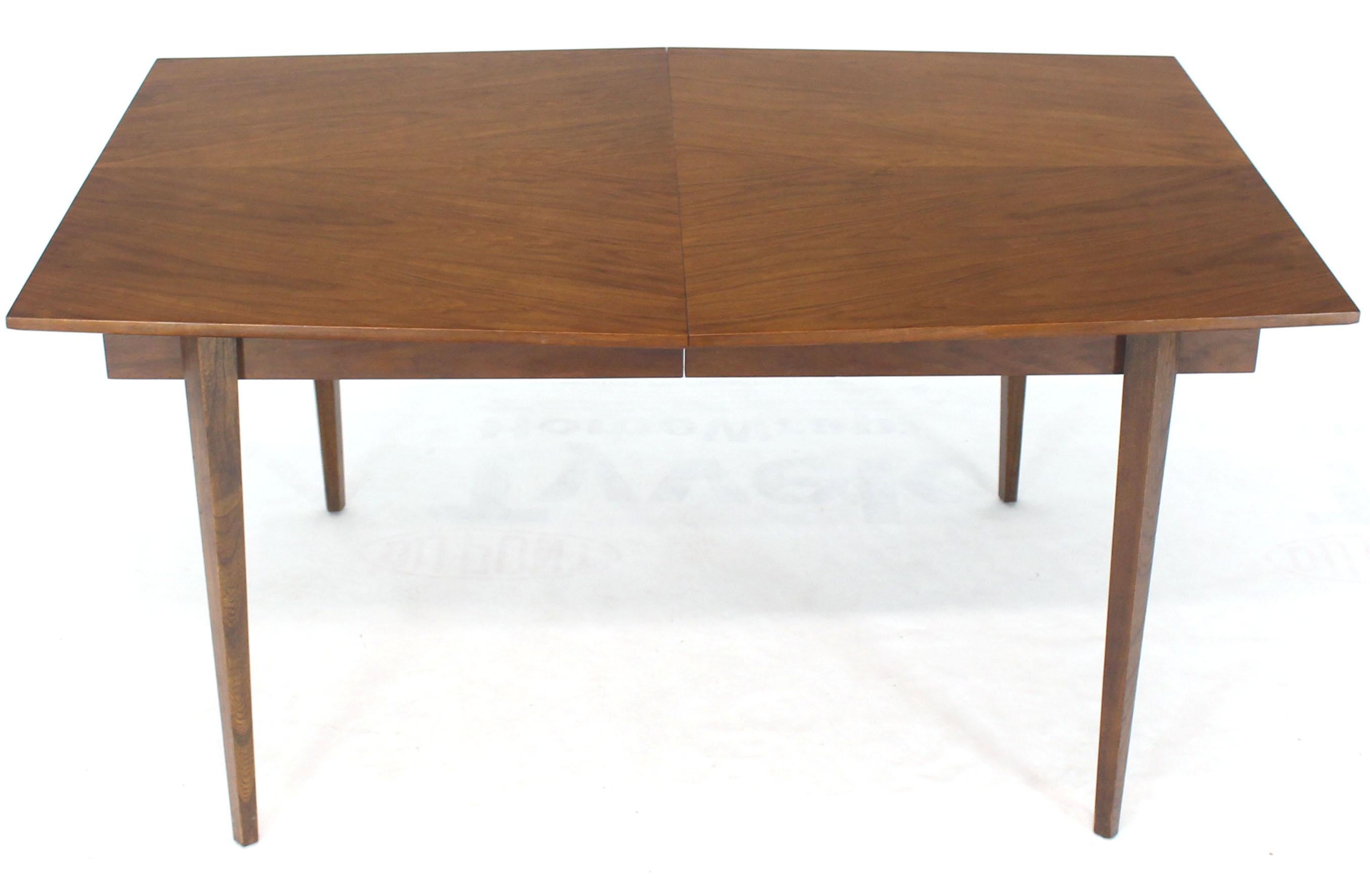 American Danish Mid-Century Modern Walnut Wide Rectangle Dining Table 2 Extension Boards For Sale