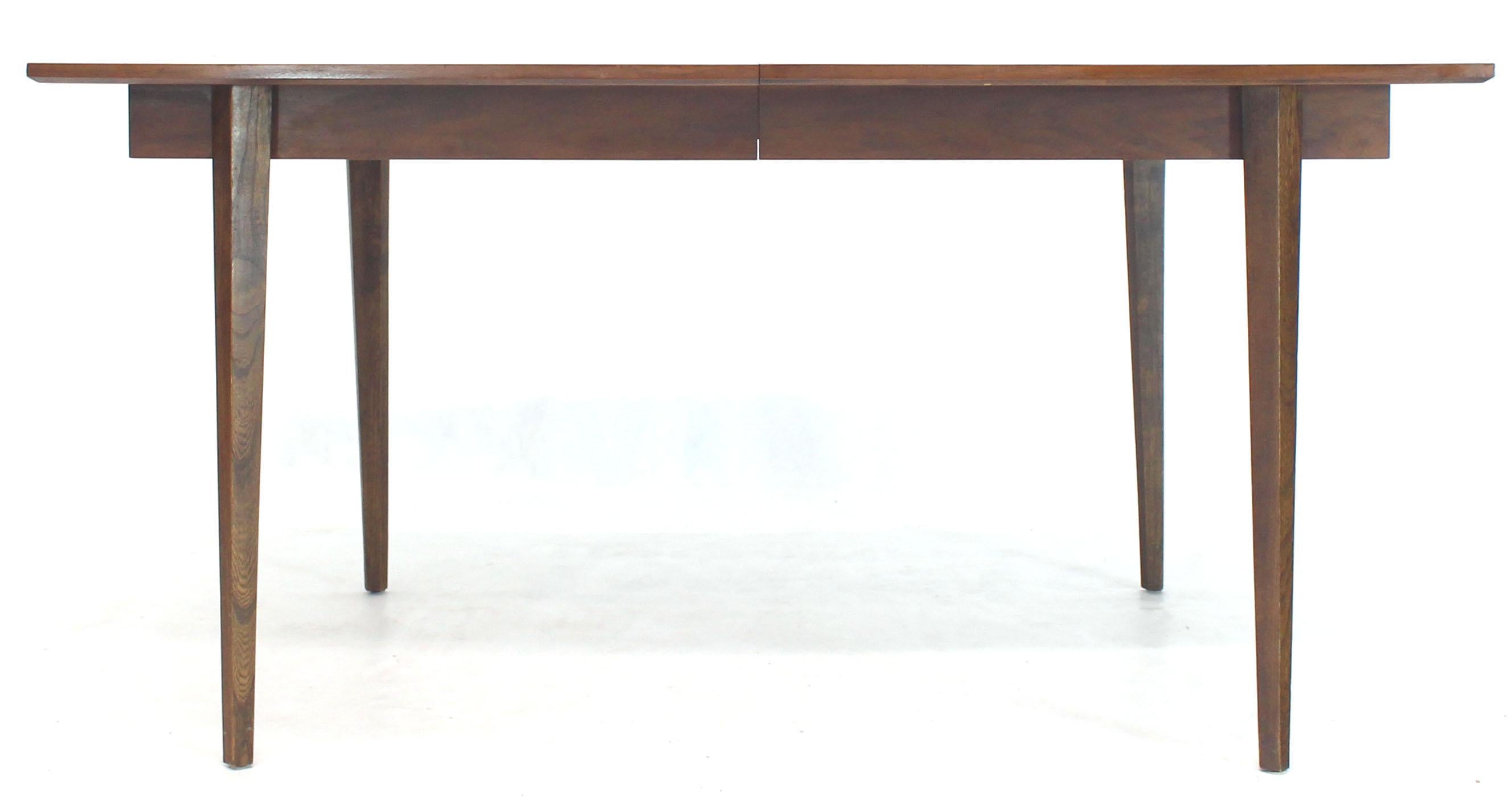 Danish Mid-Century Modern Walnut Wide Rectangle Dining Table 2 Extension Boards In Good Condition For Sale In Rockaway, NJ